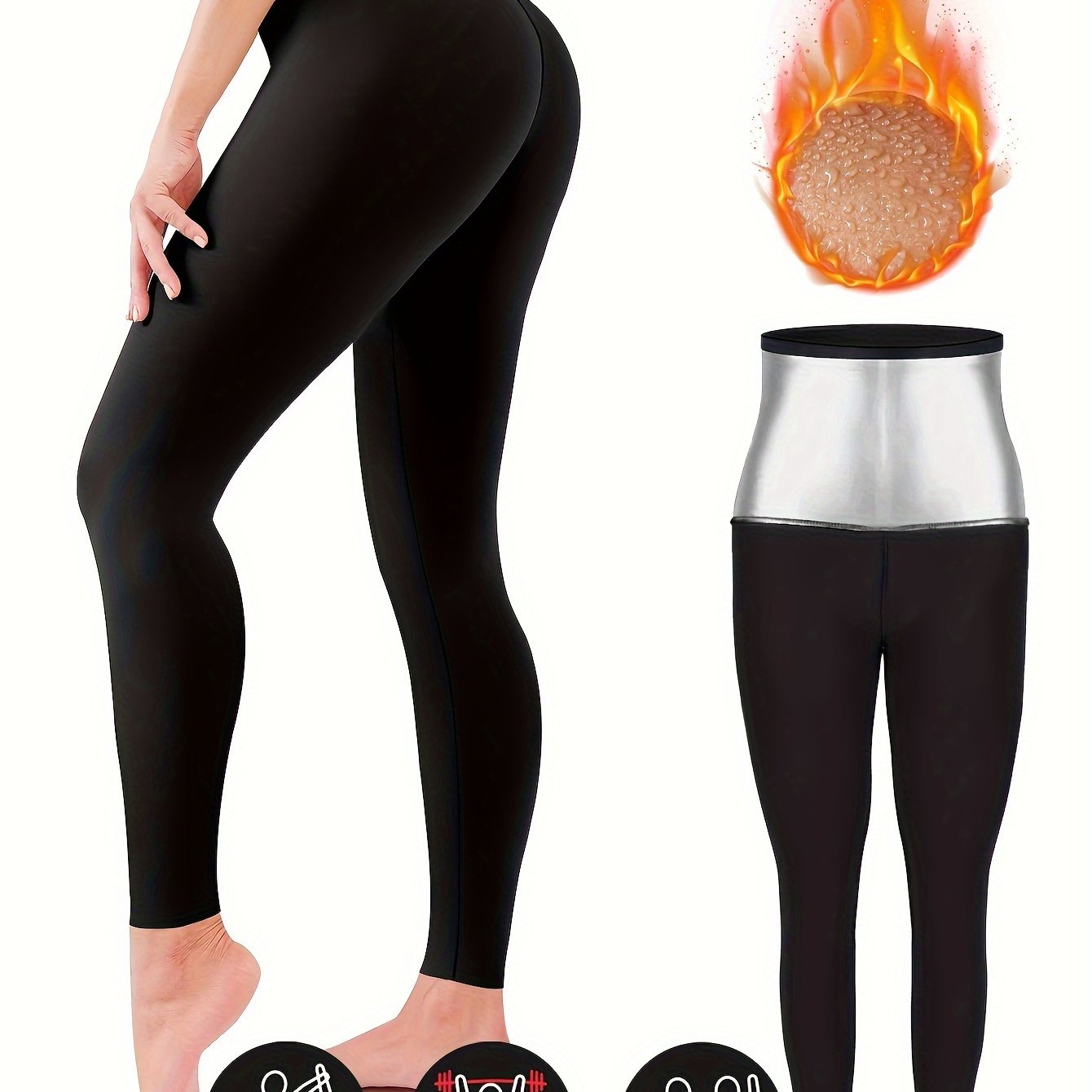 E-shop Damen Yogahose, Leggings, hoch taillierte Sport-Saunahose im neuen Frühjahr/Sommer-Stil, geeignet für beschleunigtes Schwitzen, Bauchkontrolle