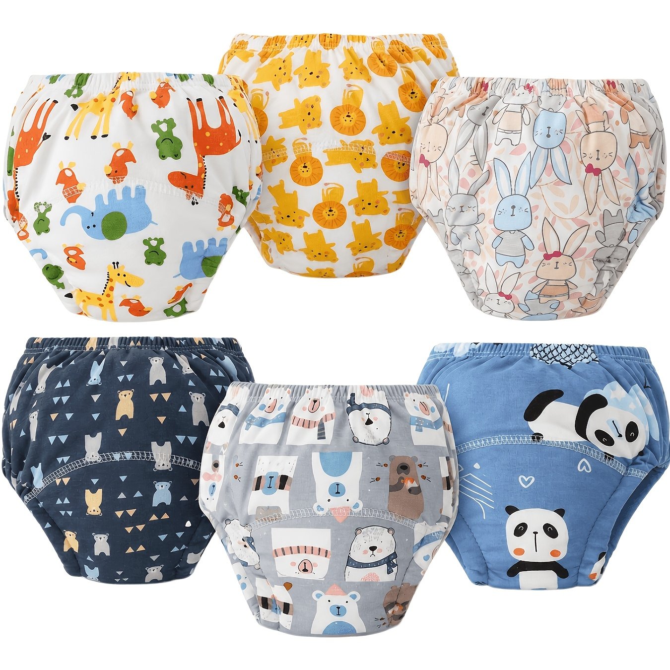 TEMU 6pcs Soft & Breathable Pure Toddler Potty Training Pants, Washable, Absorbent, With Elastic Waistband; Specifically Designed For Potty Training
