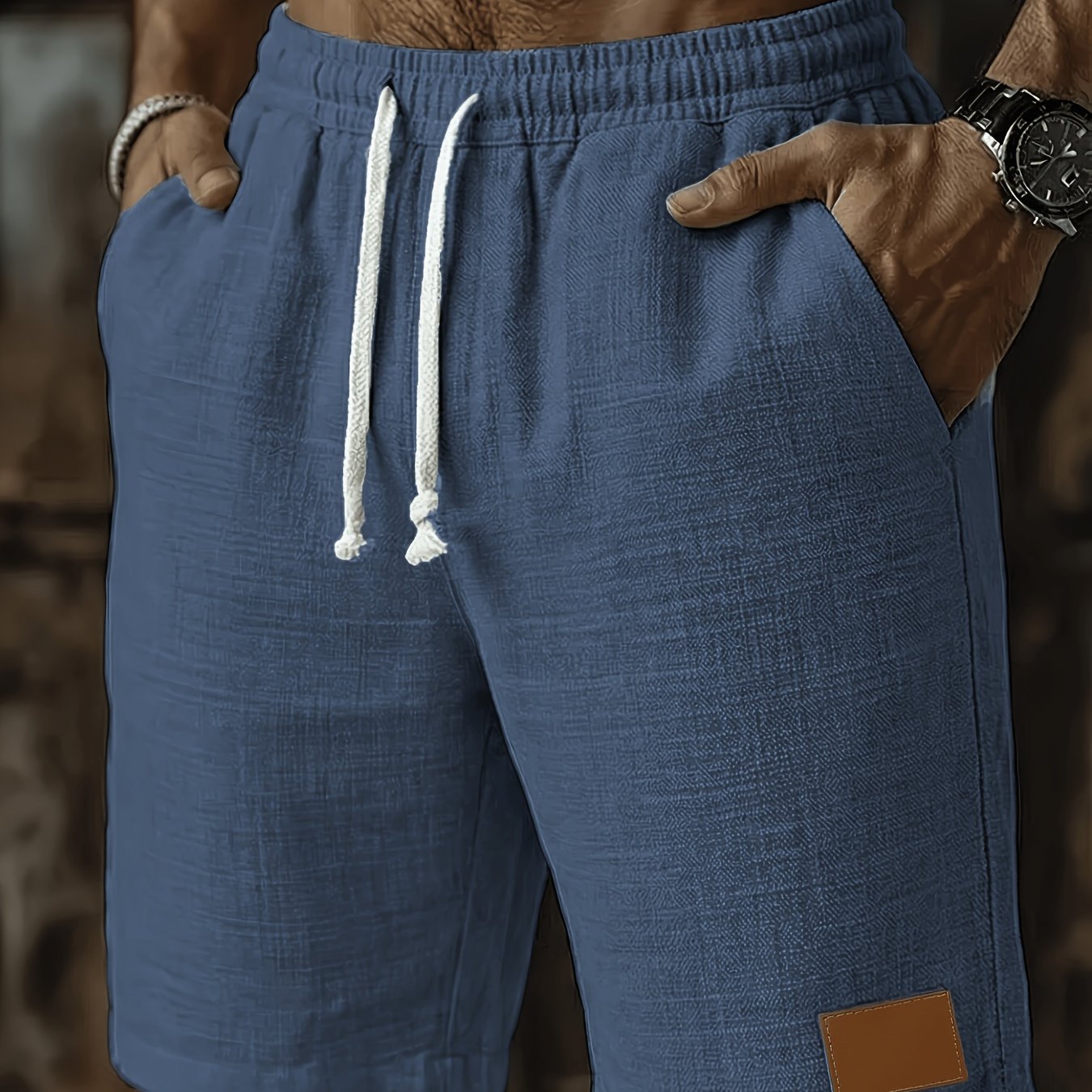 TEMU Men's Shorts, Summer Shorts, Drawstring Pockets, Elastic Waistband, Solid Color, Comfortable And Breathable, Casual Daily Vacation