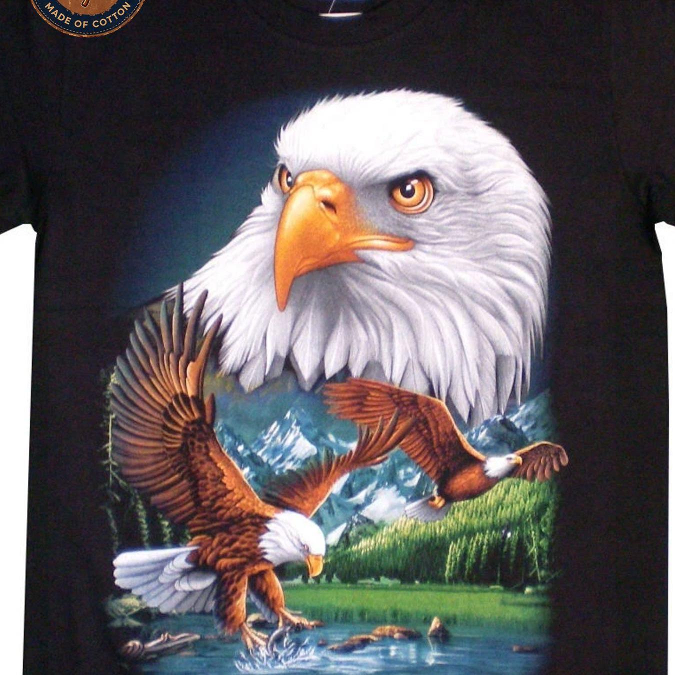 Men's T-shirt Eagle 2 Motives Graphic Print T Shirt Unisex Casual Cotton Breathable Soft Streetwear Summer Casual Attire Outdoor Neck Printed Single Round Sided Attire School Washable Machine