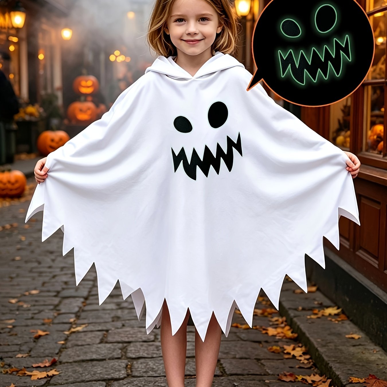 TEMU Kids Glow In The Dark Cape, Luminous Halloween Cosplay Cloak, Boys Girls Trick Or Treat Party Fancy Costume, Book Week Costume, Kid's Gift