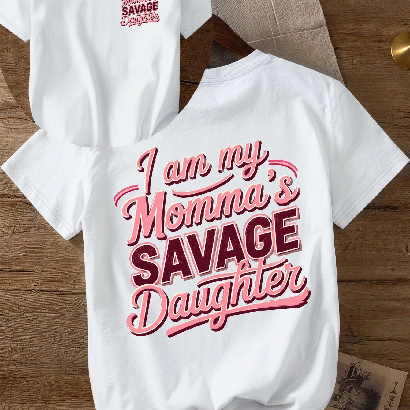 Script Women's Casual Short Sleeve Print T-shirt, Pure, Round Neck, Daily Wear