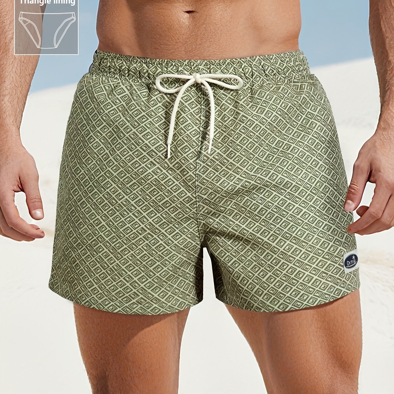 E-shop Herren Strandhose, lässiger Stil, gewebter Stoff, mittlere Dicke, Sommerbekleidung, figurbetontes Druckdesign, für den Strand