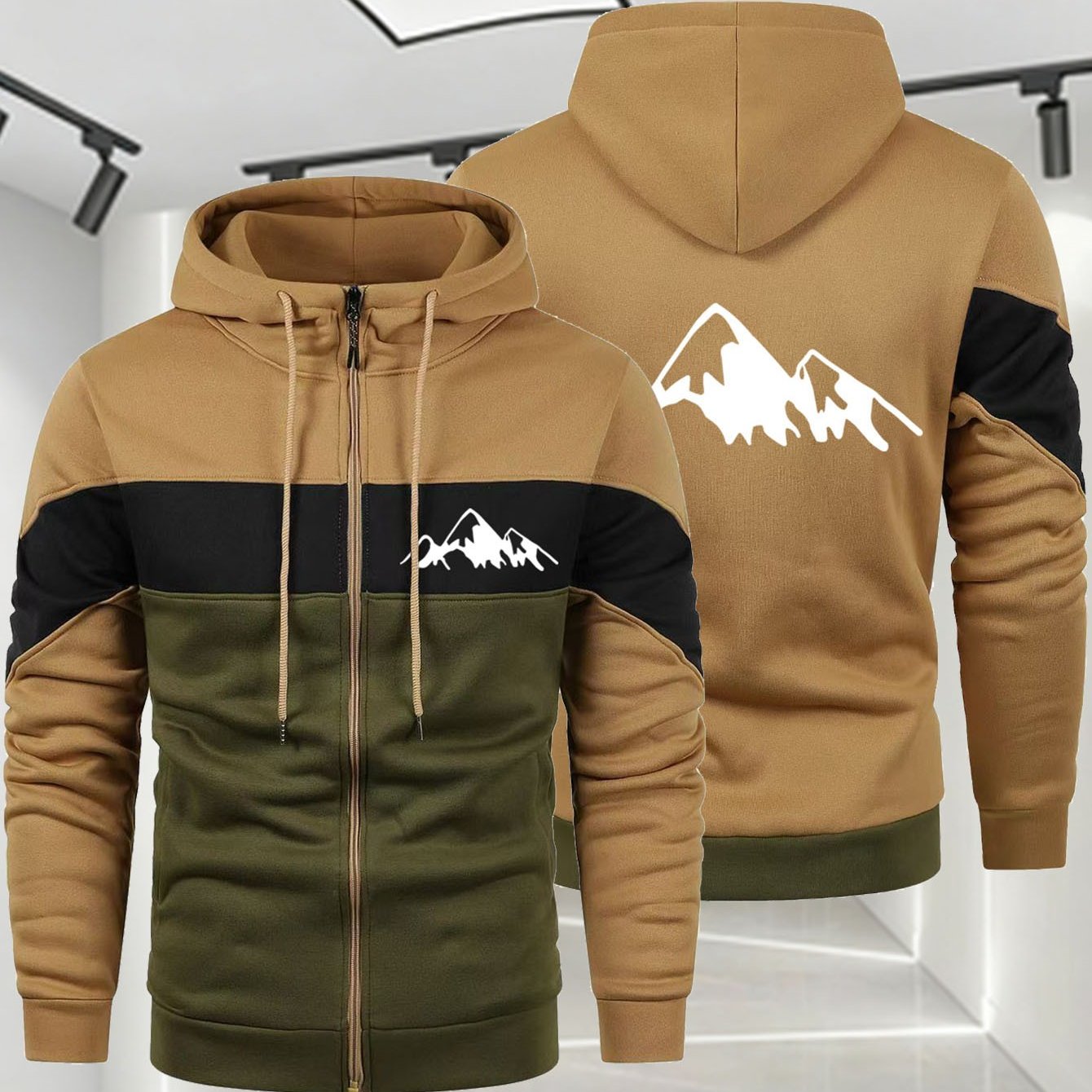 E-shop Neue Herren Patchwork Hoodie Zip Sweatshirt Jacke Kreatives Fashion Top MK, Coole Herren Hoodie, Designer Style Hoodie, Herren Sweatshirt,