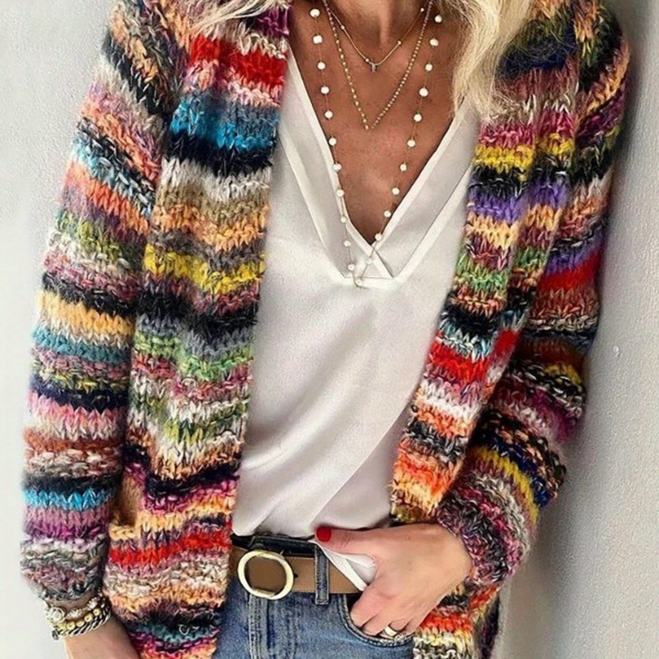 TEMU Women's Casual Sweater Cardigan Thin Loose Jacket For Spring/autumn, Women Casual Elegant Female Clothing Fashion Top