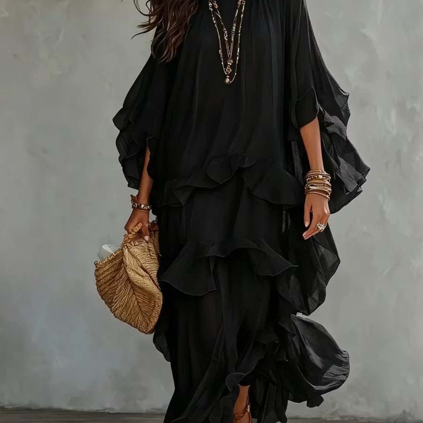 Elegant Dress With Pleated Suitable For Fashionable Outfits In Autumn And Winter