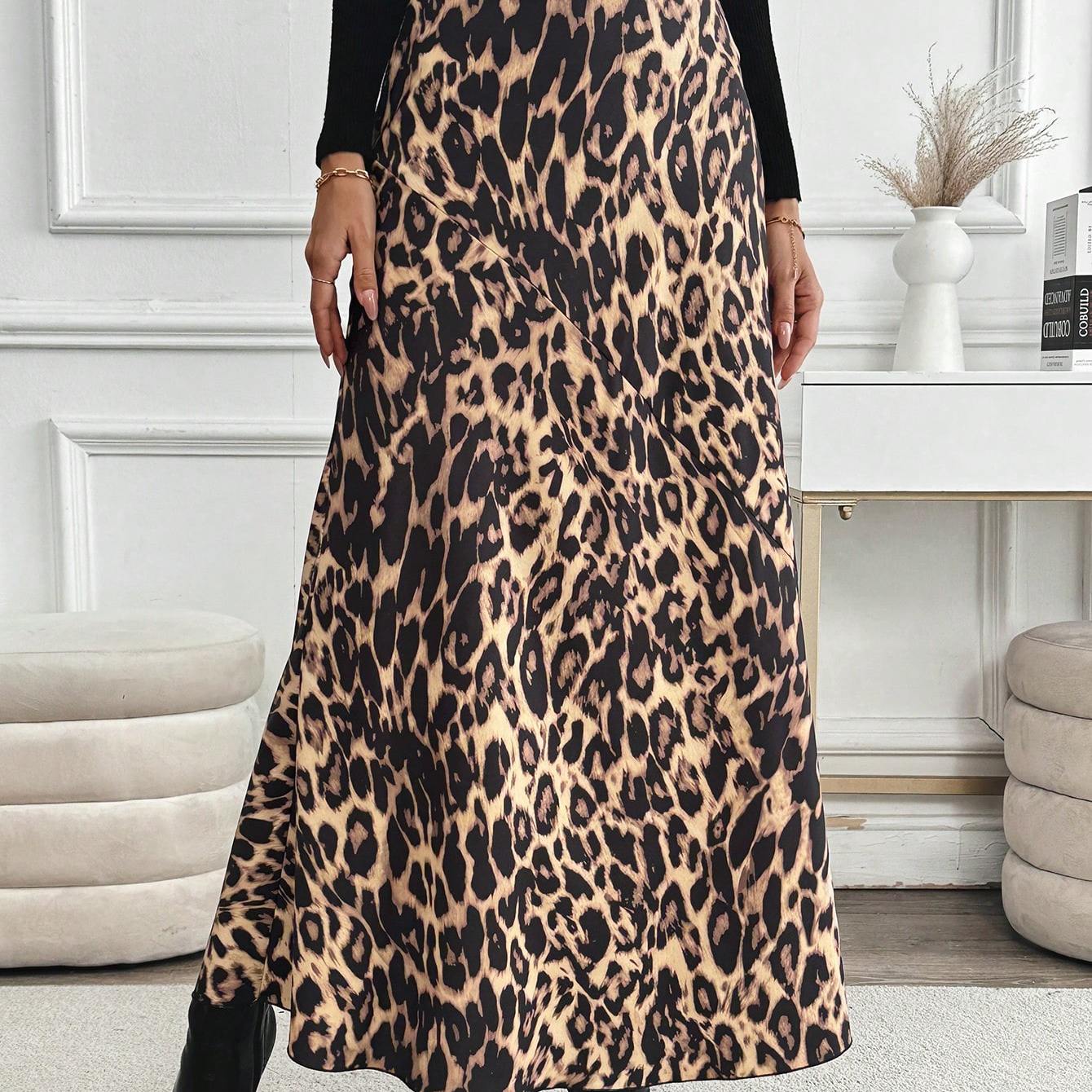 TEMU Nueva Falda de Mujer con Estampado de Leopardo a
