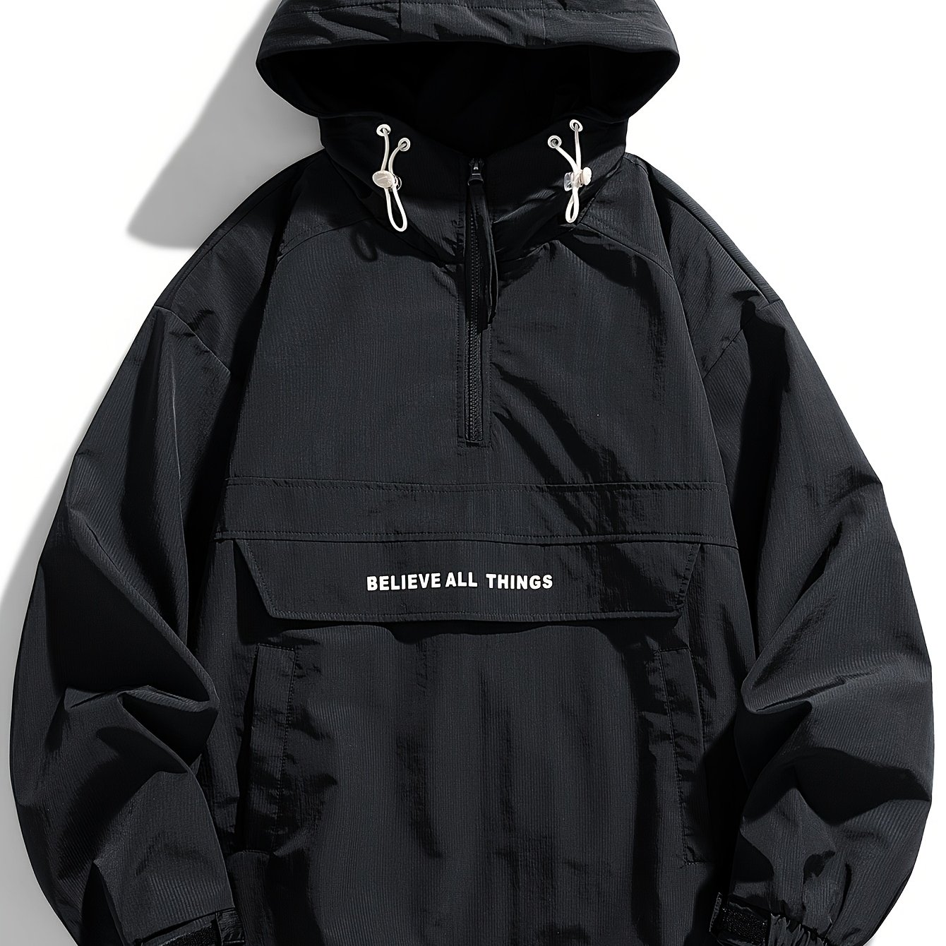 Men's Loose Fashion Sport American Pullover Hooded Drawstring Jacket, Autumn Layers