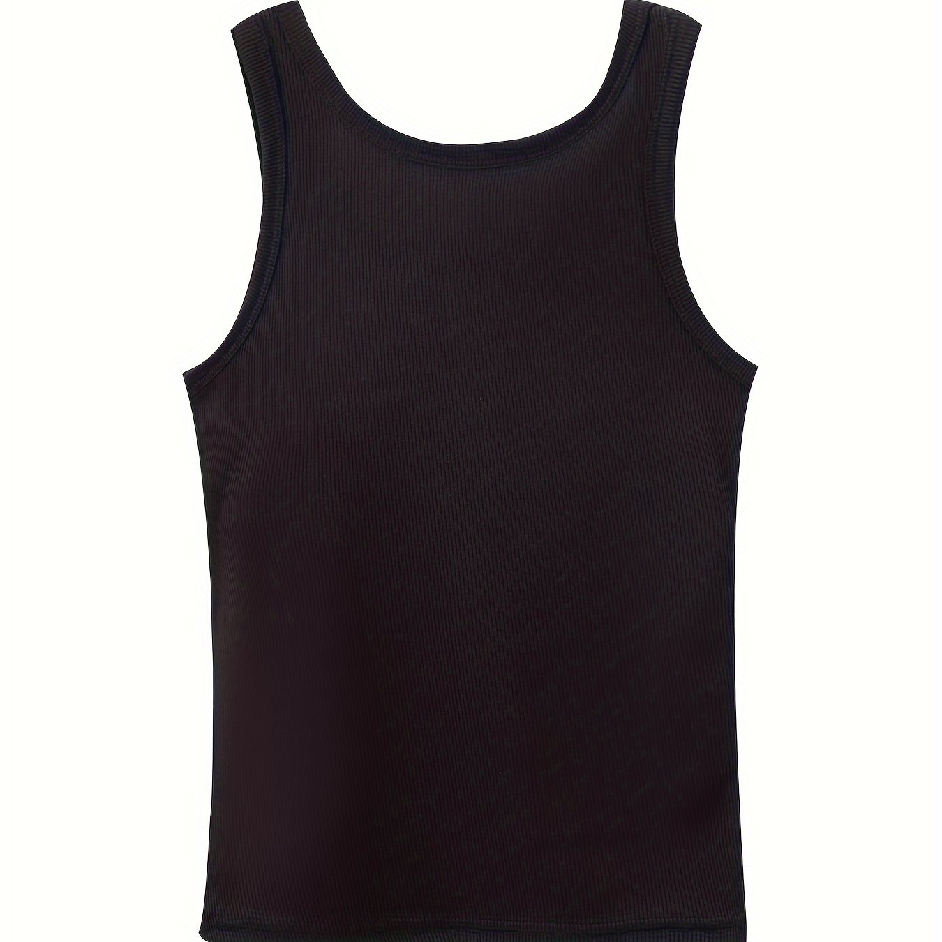 Image of Spring And Summer Girls' Slim-fit Vest, Big And Medium-sized Girls' Solid Color High-elastic Ribbed Vest, Style, Daily Versatile Base Shirt