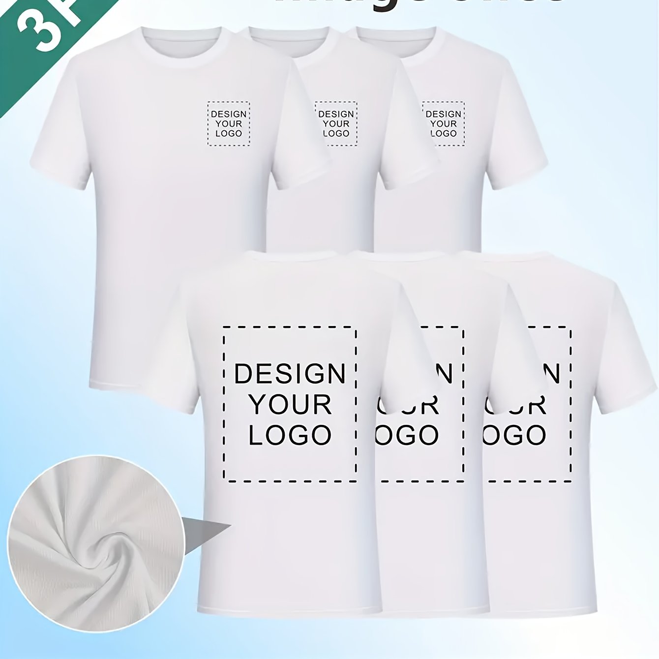 TEMU Lot de 3 t-shirts de sport personnalisés pour homme, avec imprimés de photos de vie et de logos d'entreprise. Col ras du cou, hauts à manches