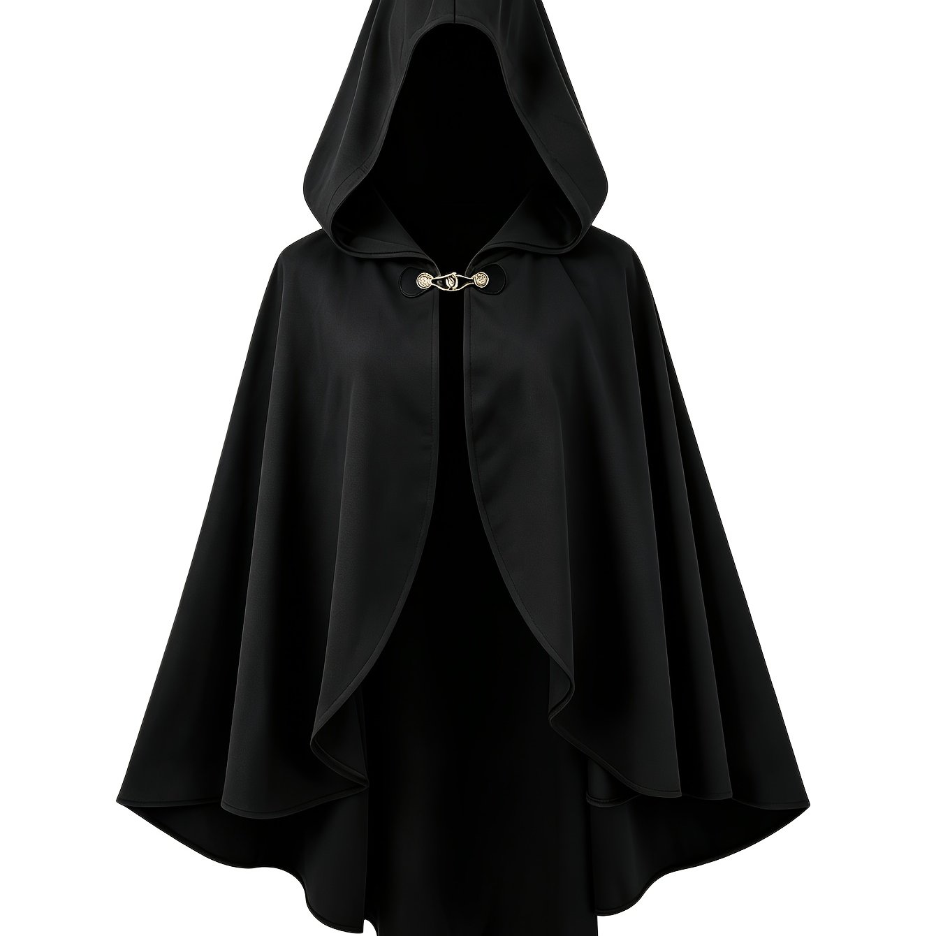 TEMU New Medieval Gothic Hooded Trench Coat, Long Halloween Devil Wizard Robe Cape, Suitable For Sizes S-l