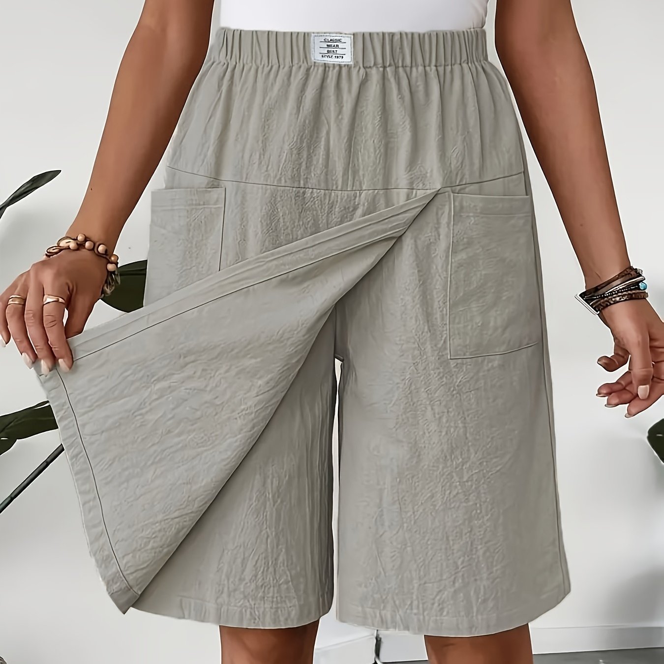 E-shop 2025 Neue Stil Elastische Taillen Weite Beinhose mit , Kurze Shorts und Modischer Rock