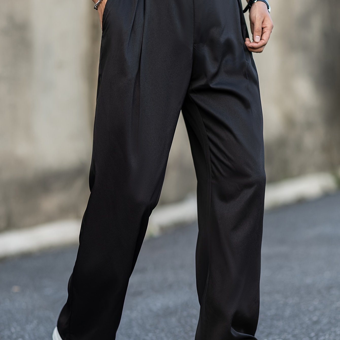 TEMU Men's Trousers / Men's Loose Casual Slacks / Men's Wide-waist Double-breasted Slacks