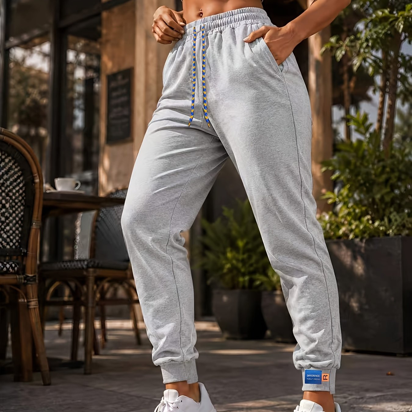 TEMU Women's Casual Jogger Pants With Elastic Waist And Drawstring, Street Style Athletic Leisure Pants, Daily Fitness Bottoms, Suitable For Daily