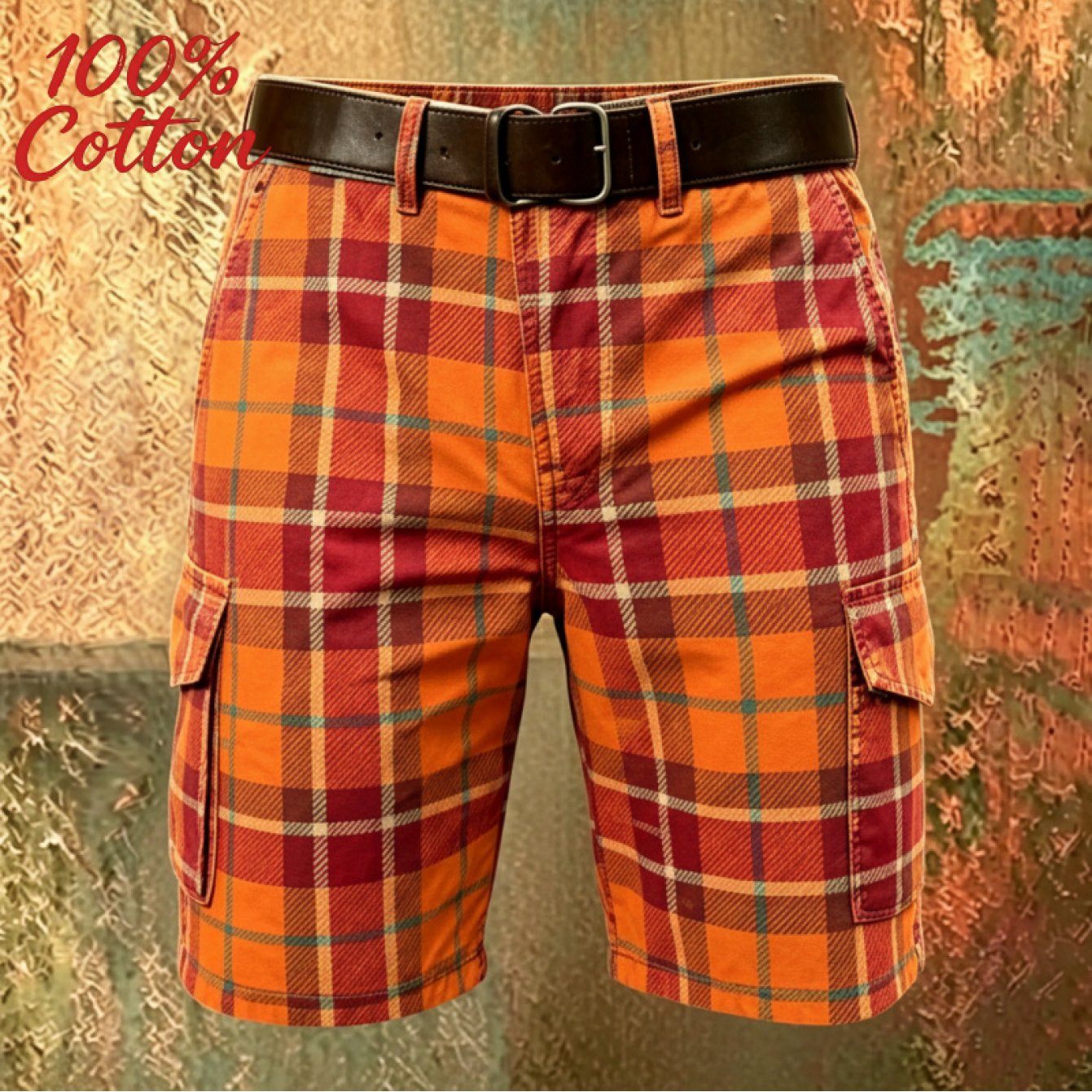 TEMU 3d Printed Workwear-style Versatile Shorts(no Belt), Multi-pocket Style Y2k Style Summer Retro Men's Shorts