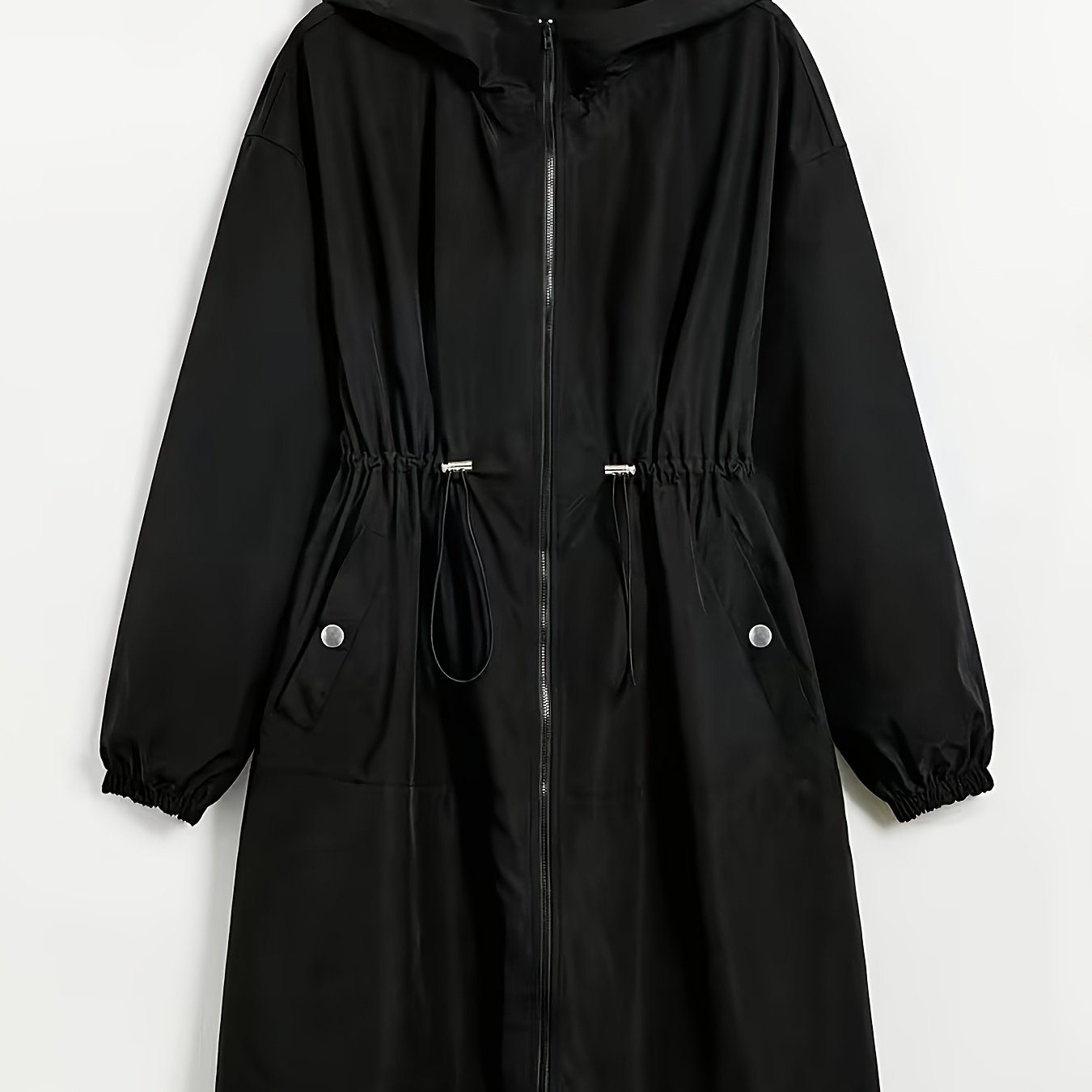 TEMU Plus Size, Women's Plus Size Long Hooded Trench Coat