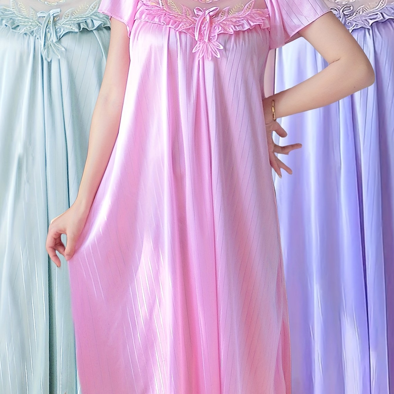 3pcs Women's Fashion Spring Fiber Fabric Sleep Dress