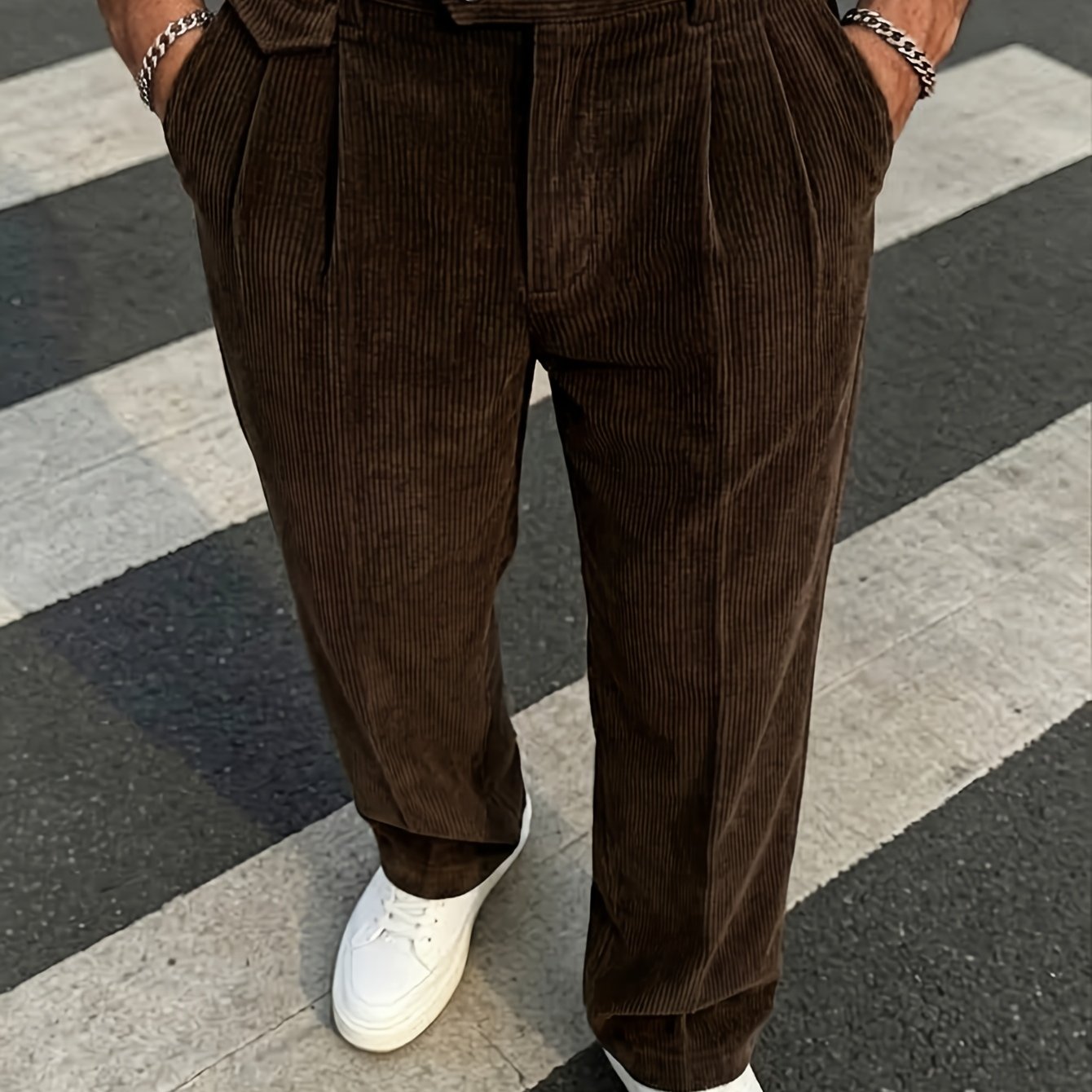 TEMU [Tongtongbang OBM] Pantalon long d'automne-hiver pour hommes en velours , confortable, anti-plis, repassage, polyvalent, idéal pour les