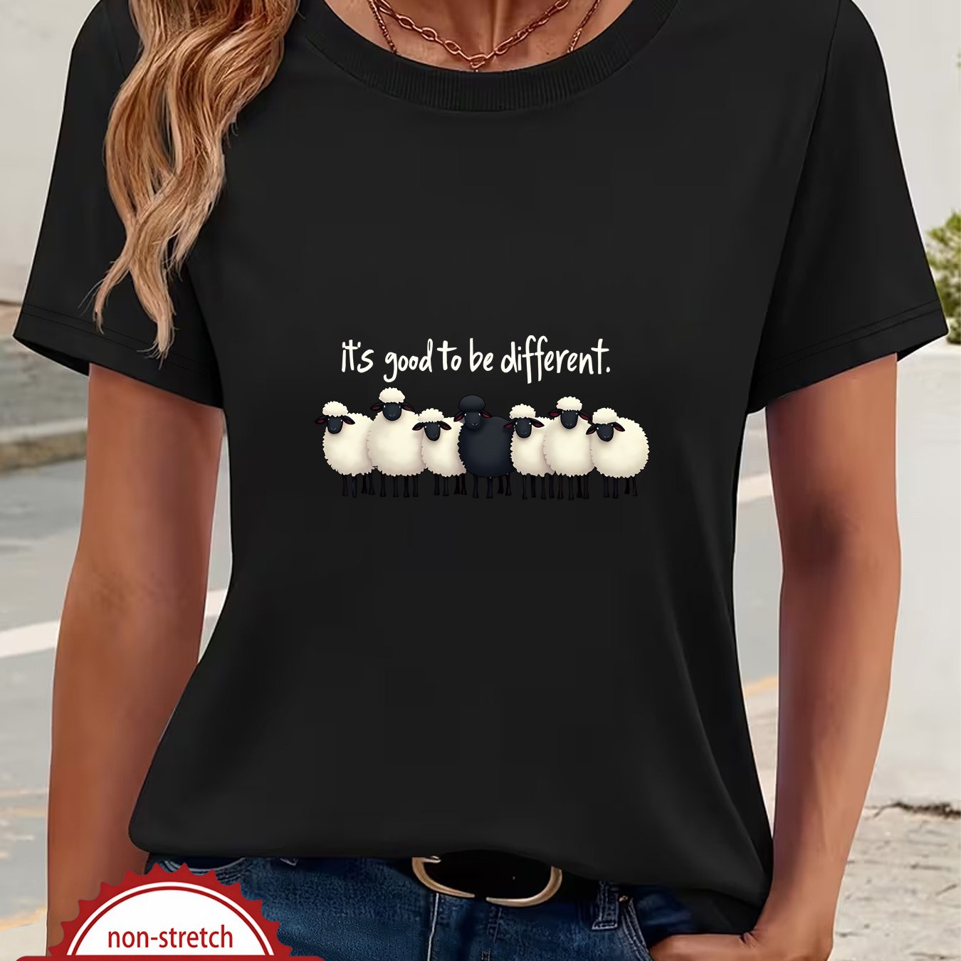 TEMU A Sheep And Text To Theme Designed Pure T Shirt Women S T Shirt High Quality T Shirt For Daily Wear And Gift For