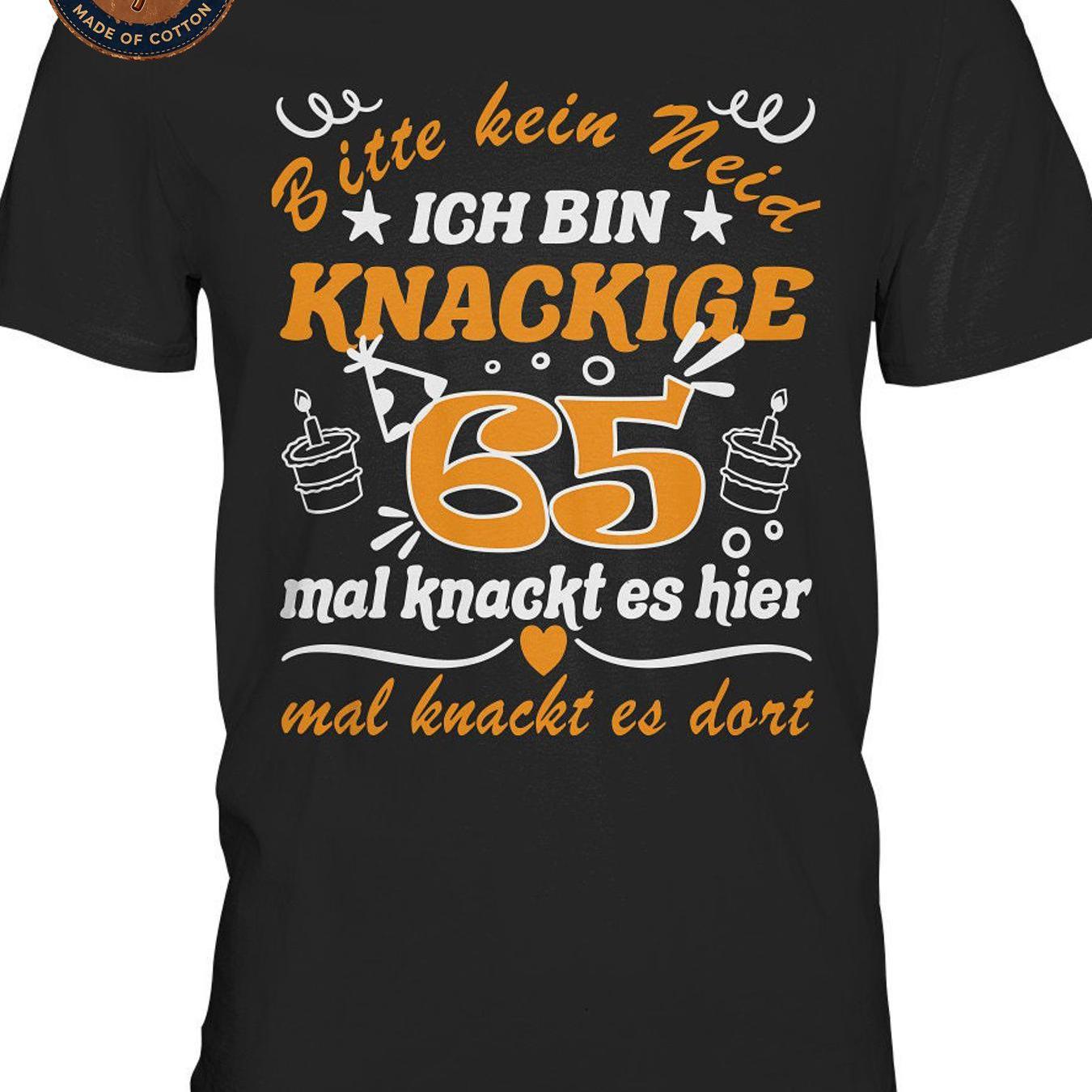 Image of Men's T-shirt Unisex Cotton T Shirt 65th Birthday Funny German Quote Graphic Tee Casual Breathable Summer Streetwear For Birthday Party Neck Sided Wearing Gift Washable Family Attire Comfortable