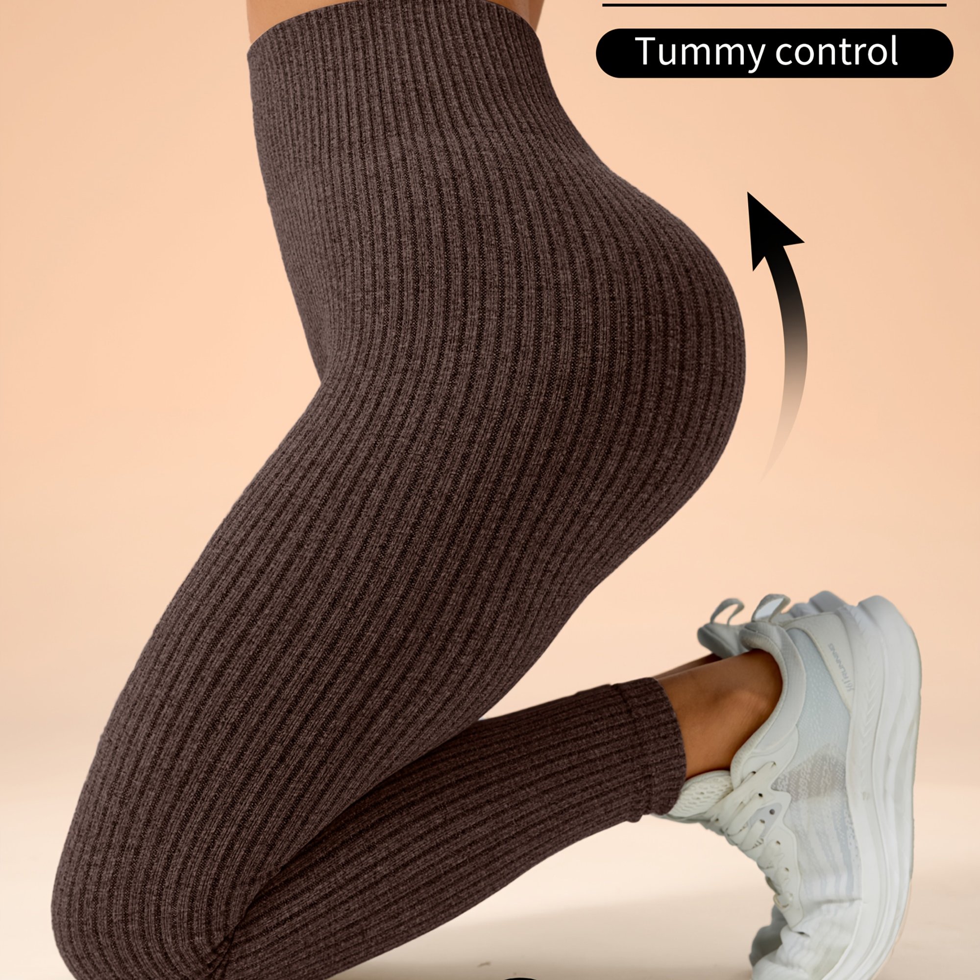 Image of Women's Easy Ribbed Leggings, Yoga Training , Women's Casual Outing Style
