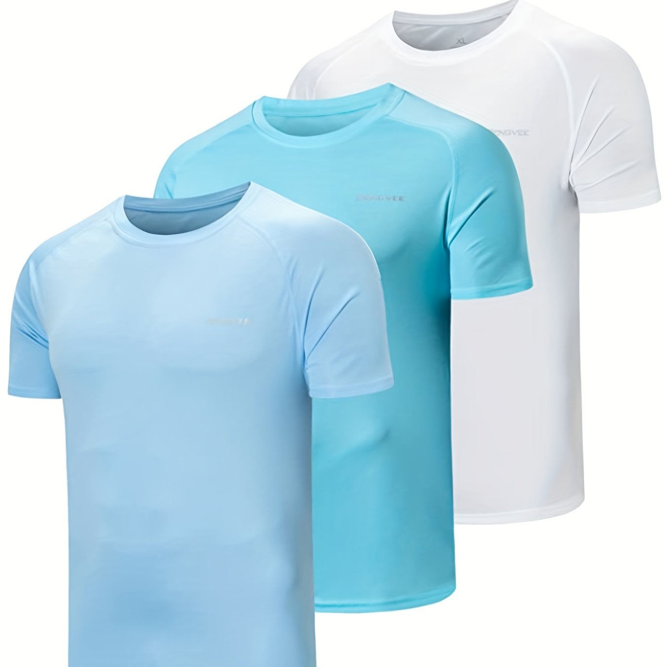 3 Pcs, Men's UPF 50+ Sun Protection T-Shirt, Short Sleeve Comfy Quick Dry Tops for Outdoor Fishing Activities,Temu