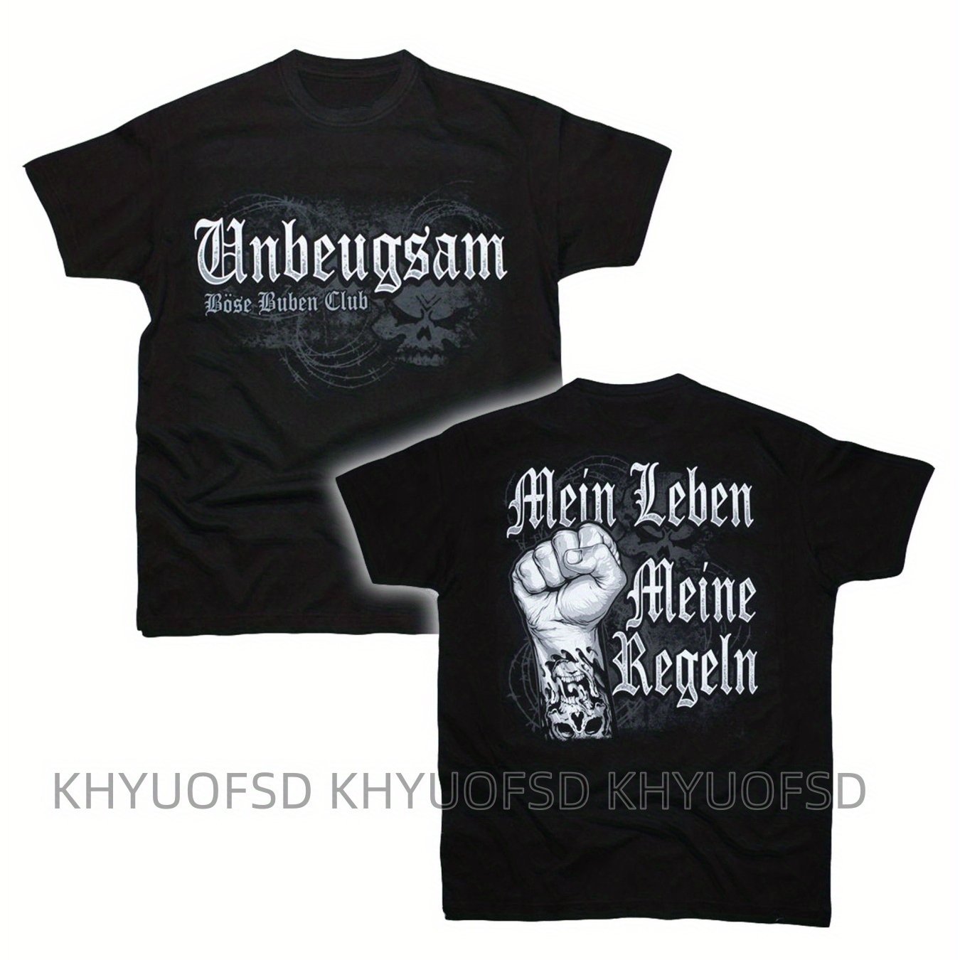 Men's Unbeugsam Buben Club Graphic T-shirt- " Meine Regeln" Design, Breathable, Casual Short Sleeve Tee For Adults, Wear, Everyday Tshirt| Statement Shirt| , Buben Size