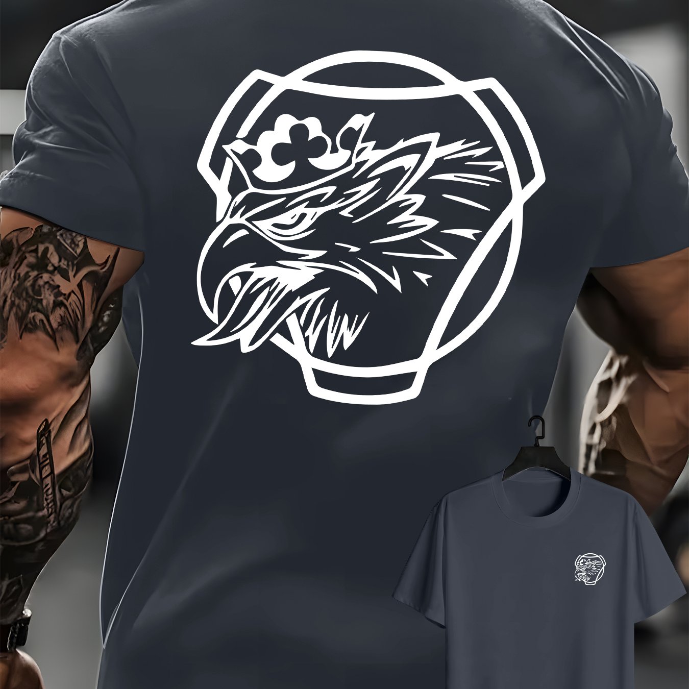 TEMU T-shirt casual da con design testa di su fronte e retro, maglietta a maniche corte con per , maniche corte e versatili con elementi di tendenza