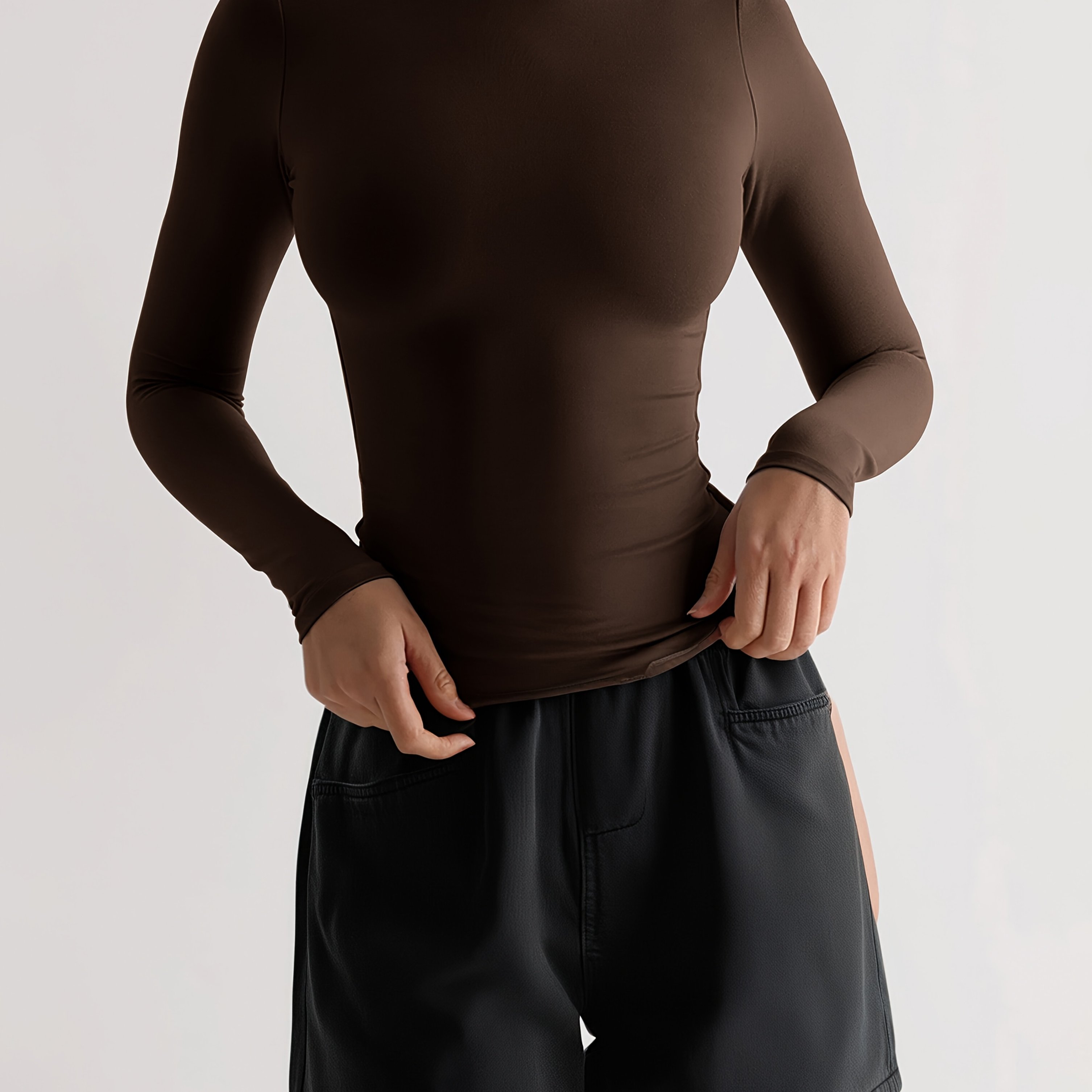 E-shop Damen Casual Fitness Langarm High Spring Sport Top Atmungsaktiv Bequem Yoga Wear Rundhals Jumper Wear Sportbekleidung