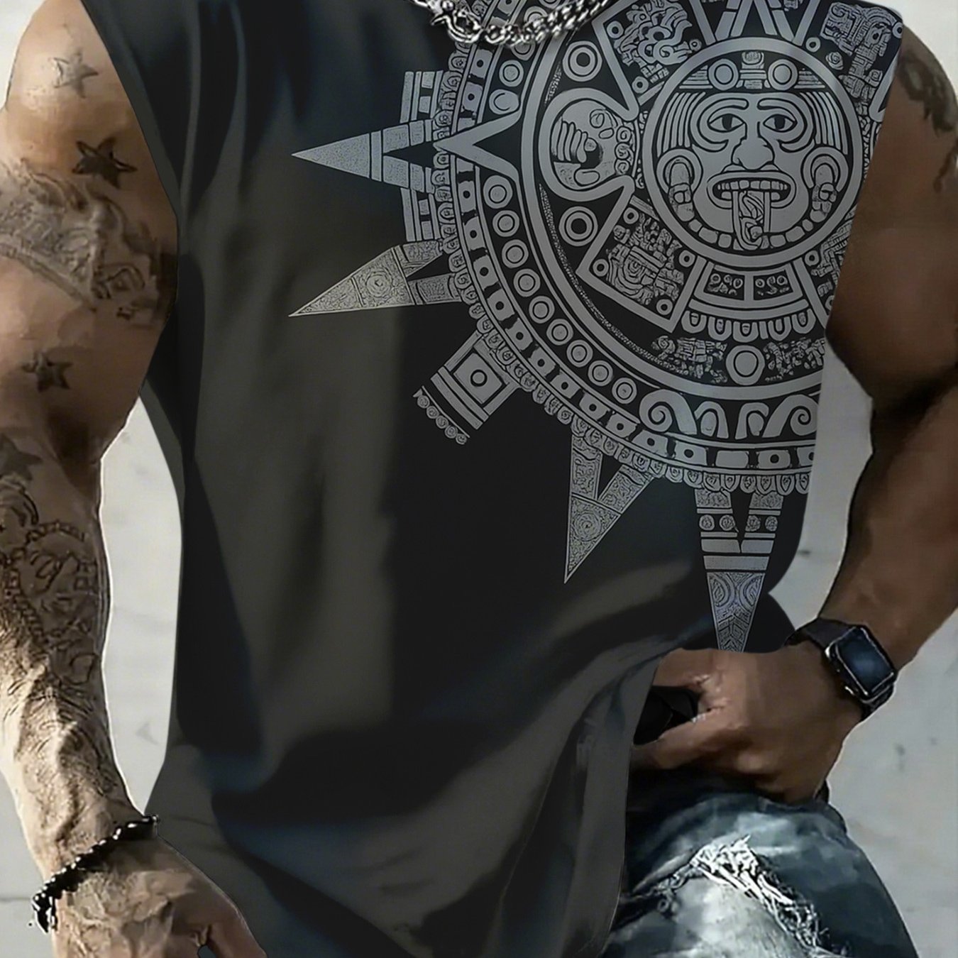 TEMU Débardeur Homme Confortable et Respirant à Motif Dessin Imprimé Coloré, T-shirt Manches Décontracté pour Homme, Débardeur d'Été pour Fitness,