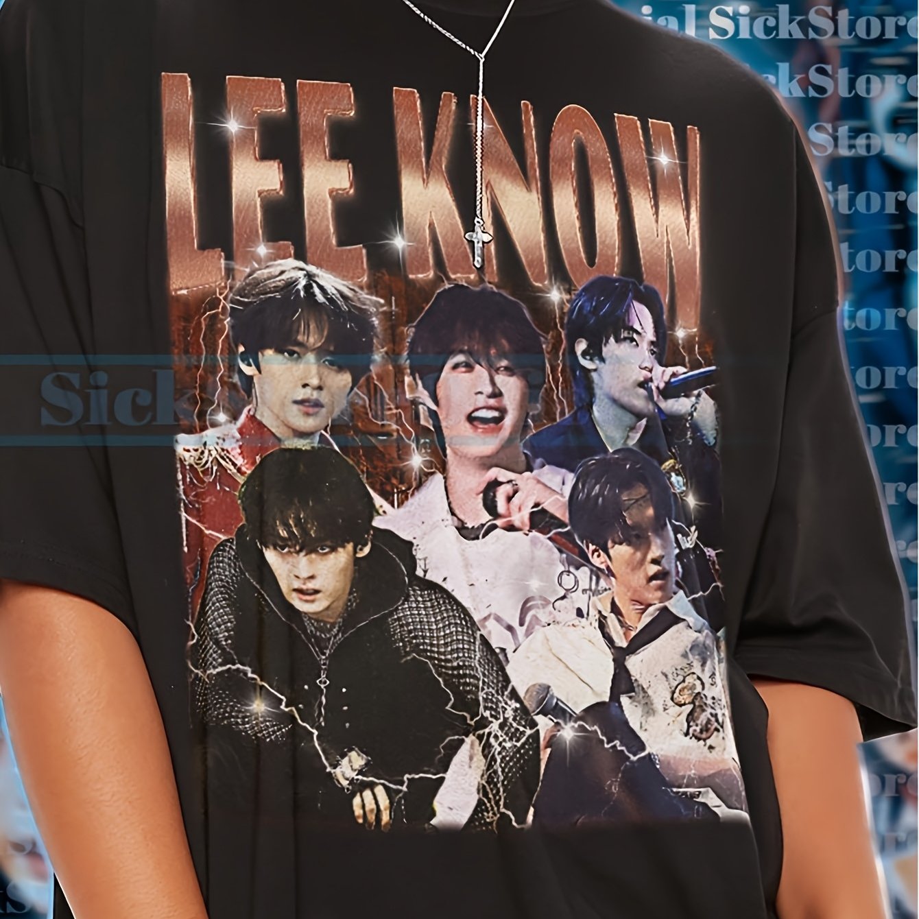 Image of L- K- Shirt, L- K- S-starry Tshirt, L- K- Tees, L- K- Retro 90s Sweater Casual Crew Neck, Regular Fit, Stretch Fabric, , Print Pattern, Perfect