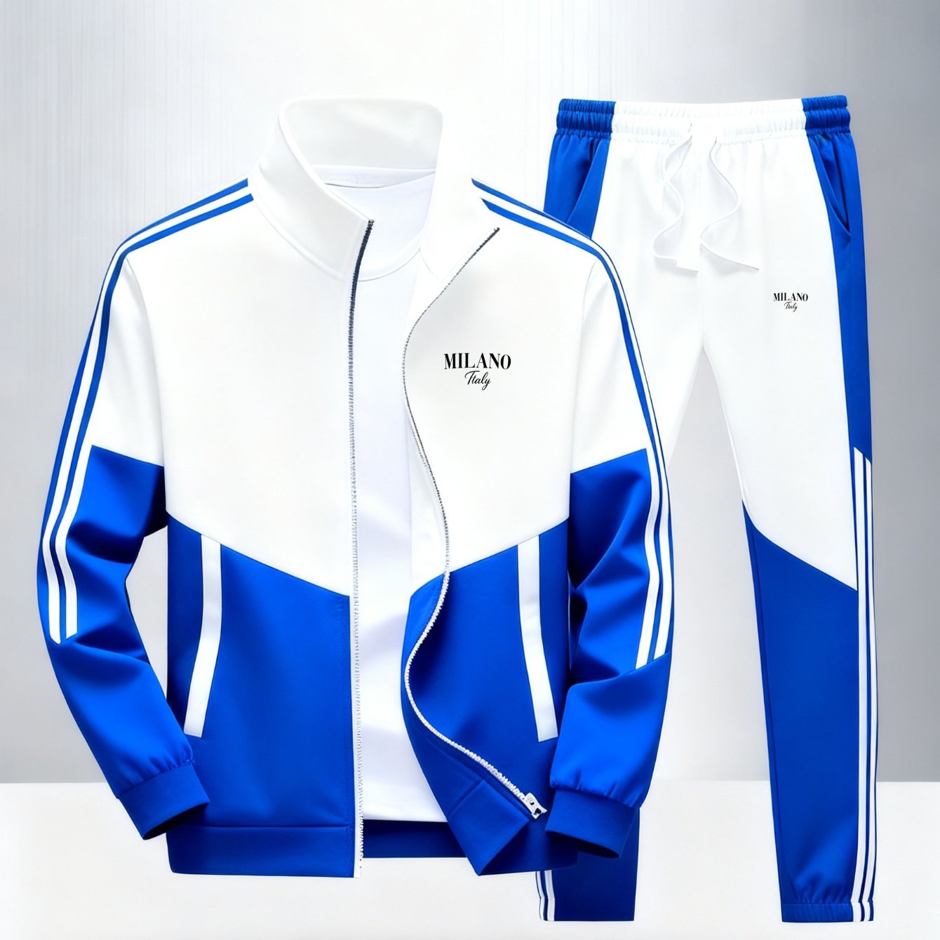 2pcs Set: Men's Casual Sportswear - Long-sleeve Jacket And Drawstring Pants (multiple Colors )
