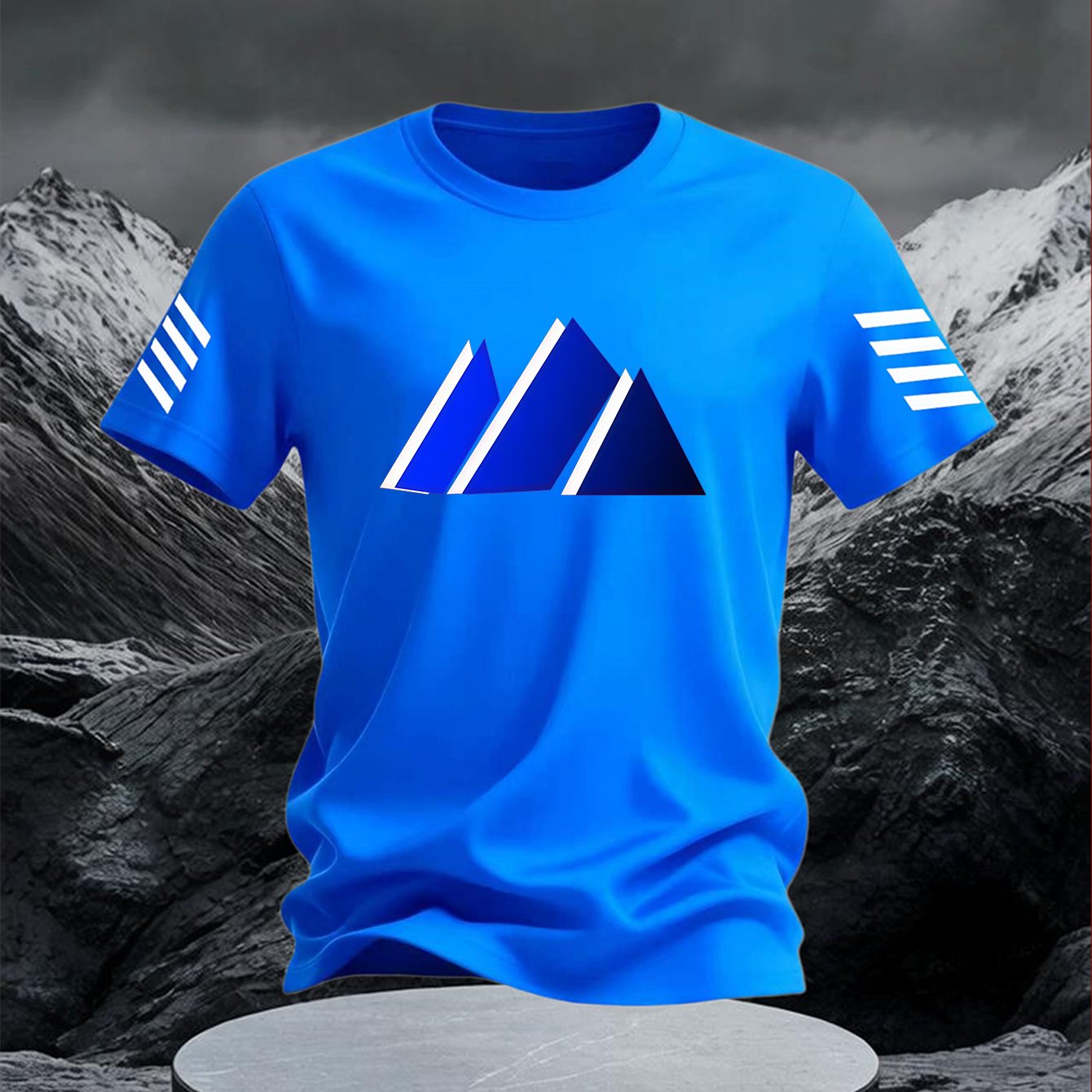 TEMU Men's Casual Sports Fashion Single Piece Short Sleeved Shirt, Trendy Pattern 2d Print Men's Casual Short Sleeve T-shirt Breathable Quick Dry