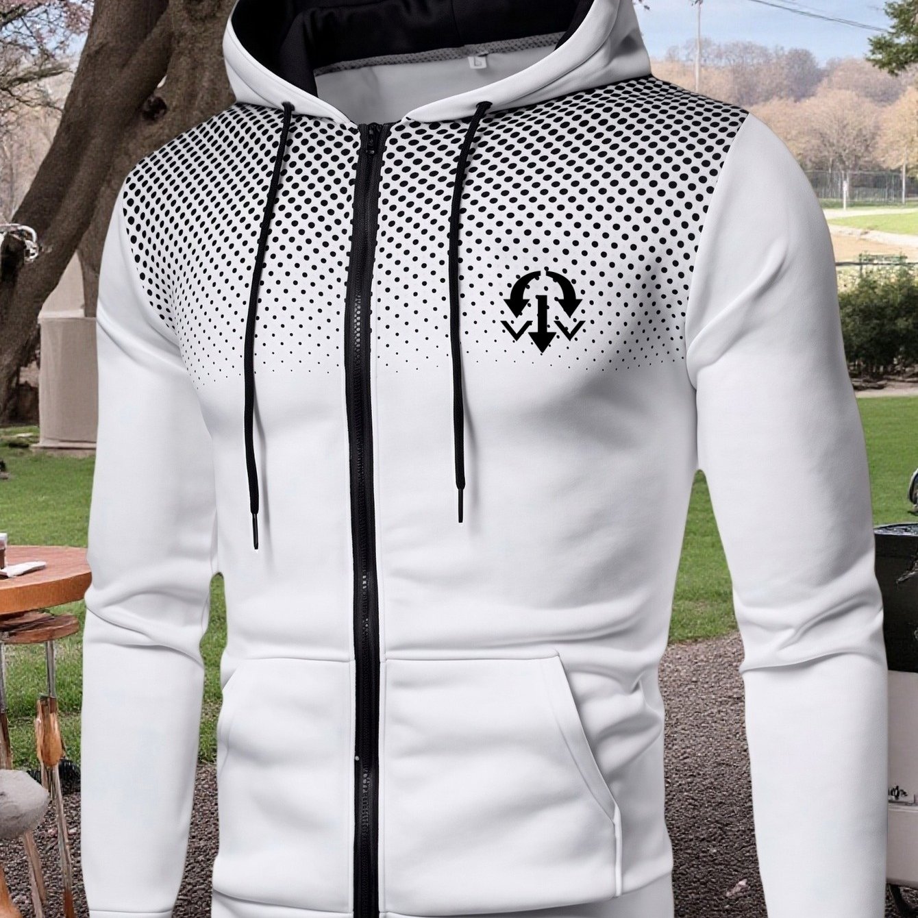 TEMU Men's Fashion Hoodie, Sportswear Outfit. Design Combines Practicality With A , Suitable For Daily Casual Wear Or Street . Casual Sportswear