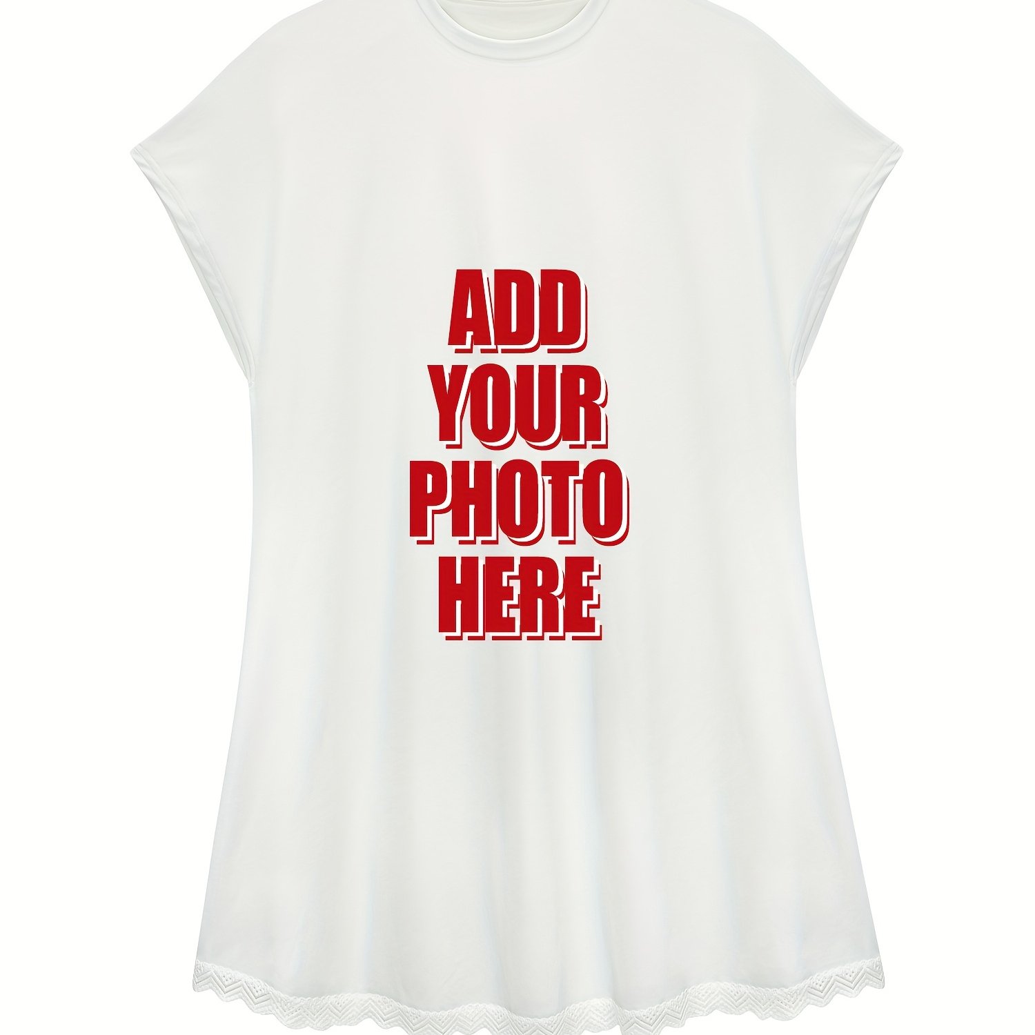 TEMU Custom Women's Casual Summer Dresses Personalized Fashion Cap Sleeve T-shirt Dress
