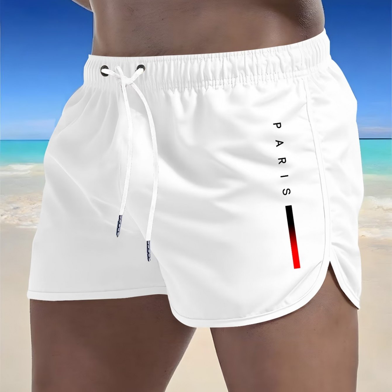 Image of Men's Quick-drying Beach Shorts Men's Summer Beach Fashion Casual Pants Lightweight Surfing, Swimming, Fitness Street Shorts Quick-drying Multi-scene Shorts Easy To Put On And Shorts