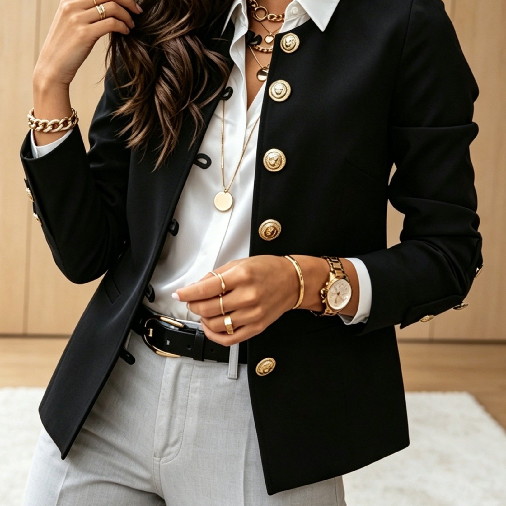 Women's Fashion Casual Elegant Commuter Long-sleeve Slim-fit Blazer Short Jacket