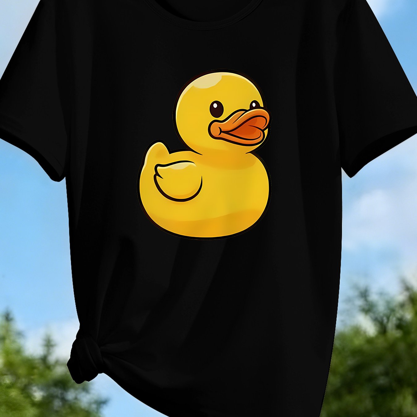TEMU Cartoon Duck Comfortable Short Sleeve, Suitable For Running And Sports, Fashionable Elegant Individual Fun, Comfortable Soft Breathable, Outdoor