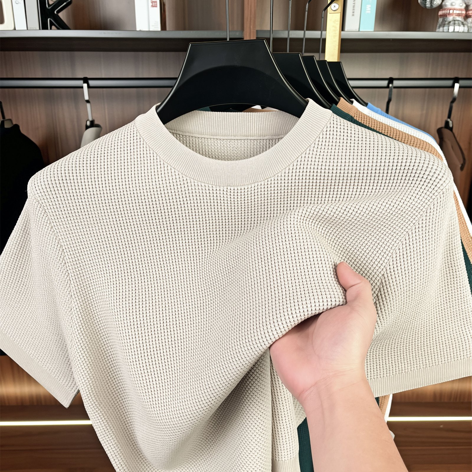 TEMU Carterma Crrtmaro Short-sleeved Men's T-shirt Thin Breathable High-end Old Money Style Cooling Cool Feeling Men's Short-sleeved Summer