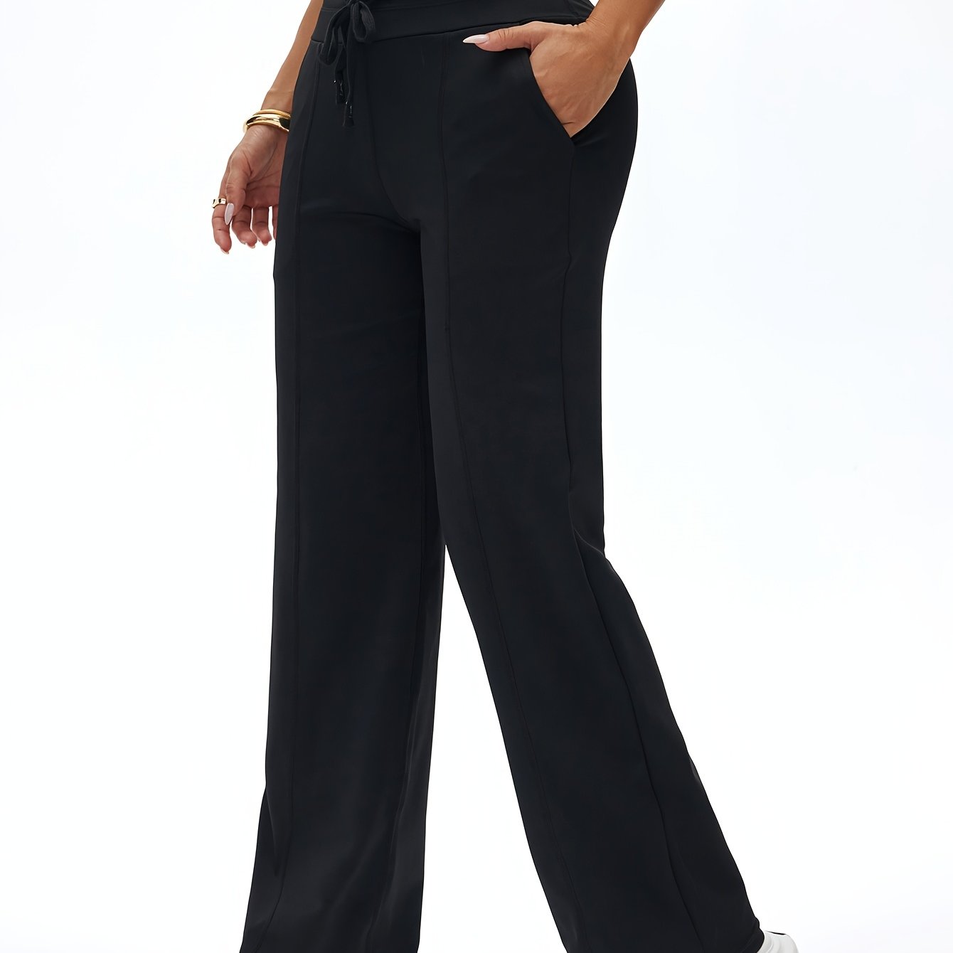 TEMU Nouveau Pantalon de Yoga pour Femme à Empiècements, Effet Redresse-fessier et Poches, Legging de Yoga Décontracté, Pantalon de Sport à