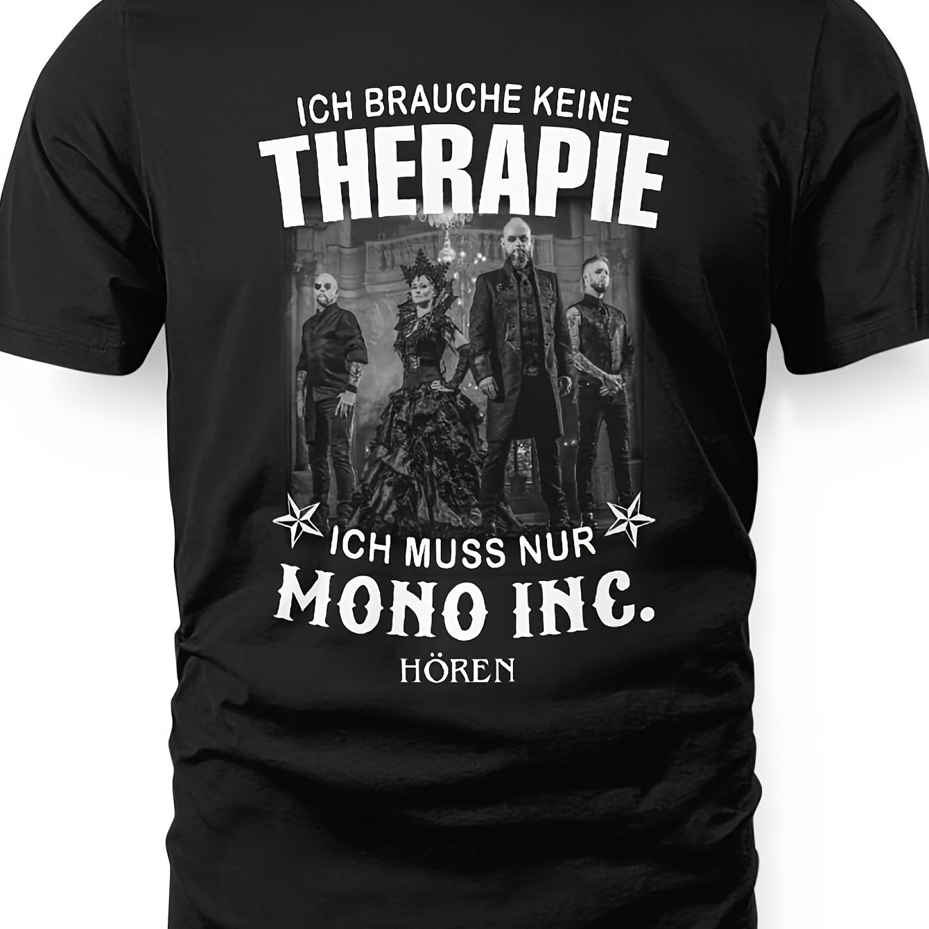 Image of 37 Mono Inc Unisex Graphic T-shirts | Retro Game And Design, Casual Crew Neck, Stretch Fabric, Regular Fit, Perfect For Couples, Print Plus Size