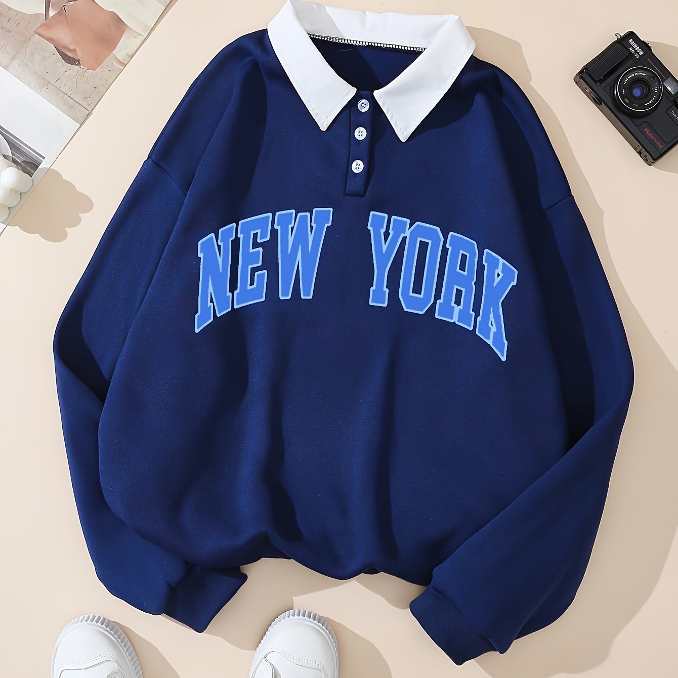 Targeted Women's Loose Sweatshirt, Fashionable Casual Pullover, Women's Long-sleeved Top