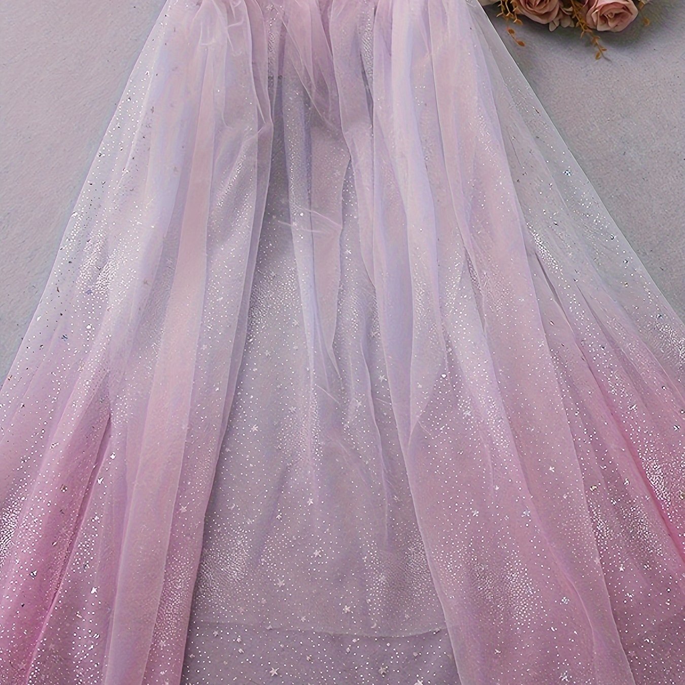 Image of A Gradient Pink Starry Sky Cape For Girls, A Versatile Cloak Suitable For Festivals Like Carnival, Christmas, And Easter, As Well As Birthday Gifts, 3-6