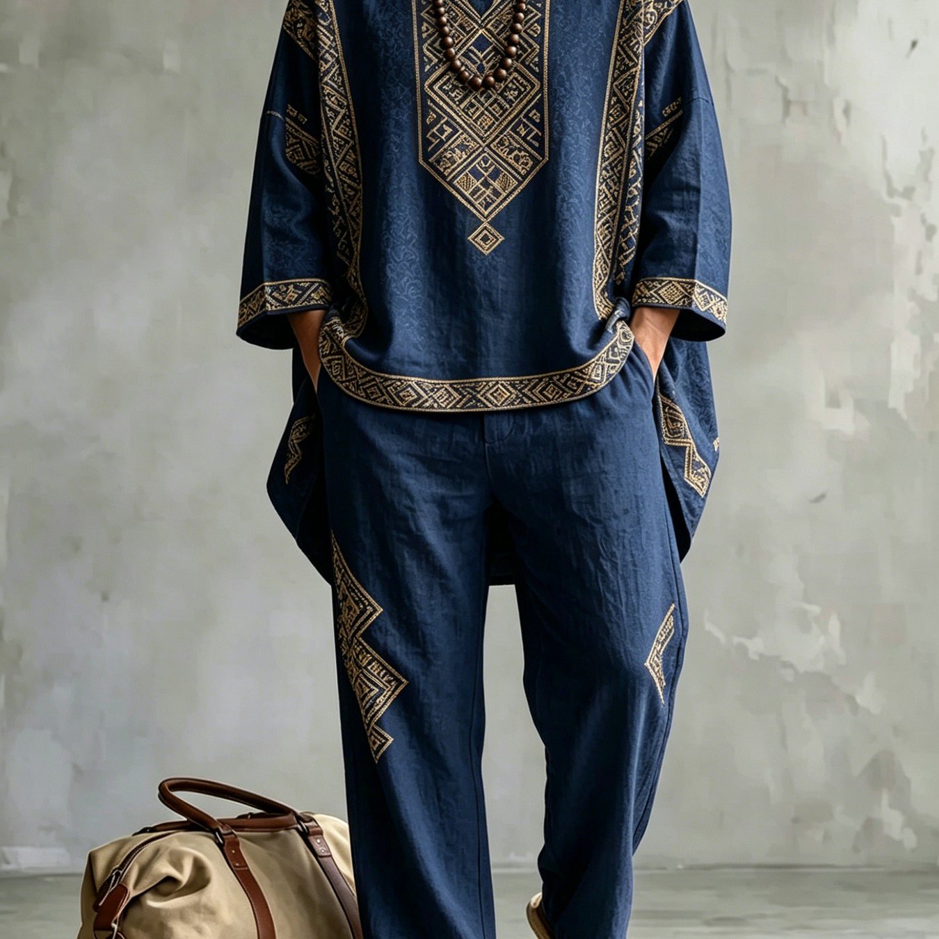 Image of Fashionable New Lazy Youth Casual Two-piece Set, , Flat Outfit, Loose-, Straight Pants Set For Daily Wear, Youth Casual Loose Street Travel Outfit, For Outdoor, For Teenager