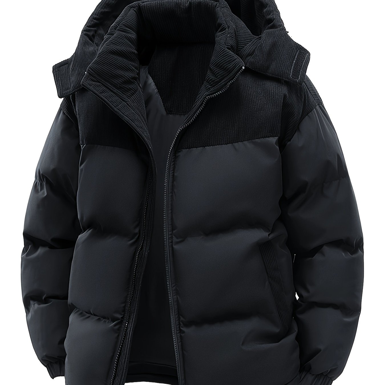 TEMU Chaqueta Unisex gruesa y para invierno, nueva colección con diseño de y parches, casual con capucha y cremallera, ideal para senderismo, esquí y