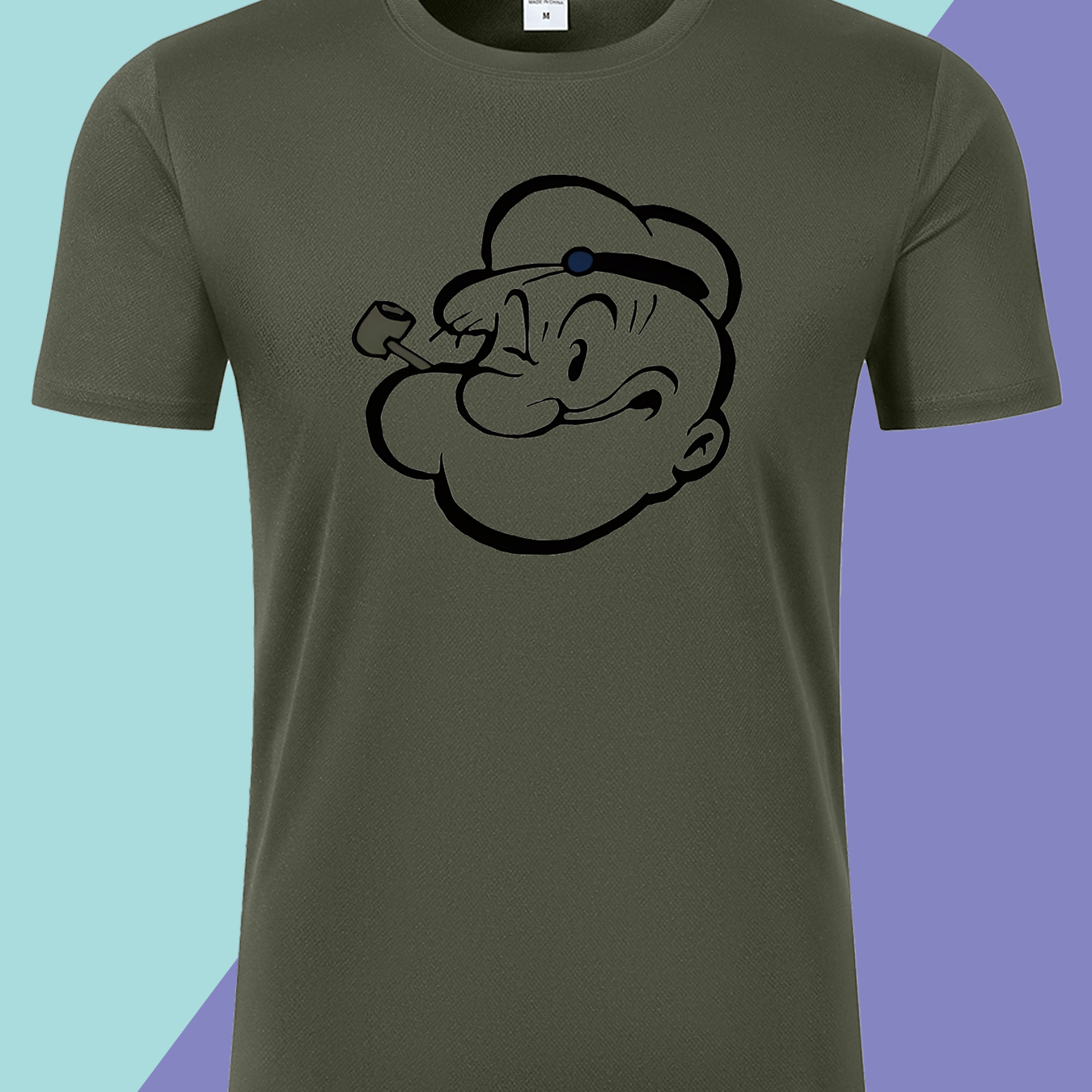 TEMU Men's Short-sleeve Tee Featuring A Retro Design, Ideal For Casual Sports And Outdoor Activities. This Breathable Shirt Is Comfortable For Wear,