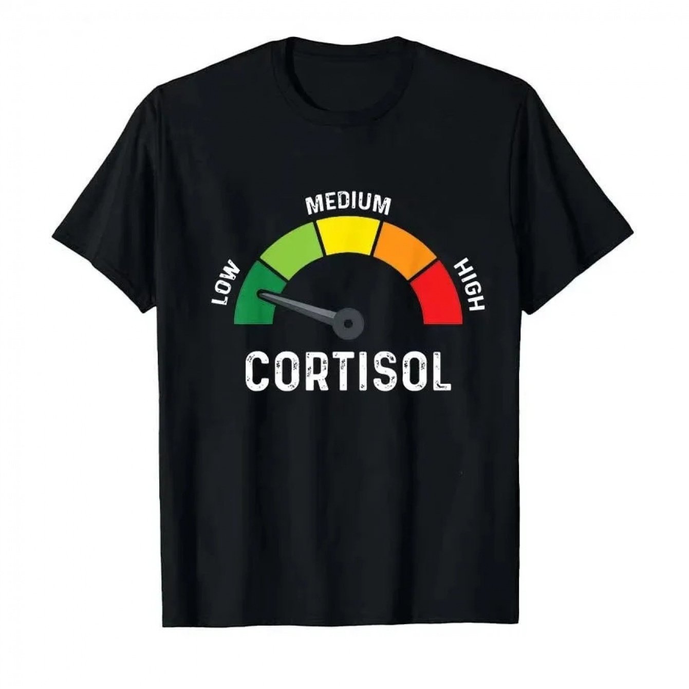 TEMU Cortisol Horizontal Pattern T-shirt Men's Summer Fashion Casual Round Neck Short Sleeve Top