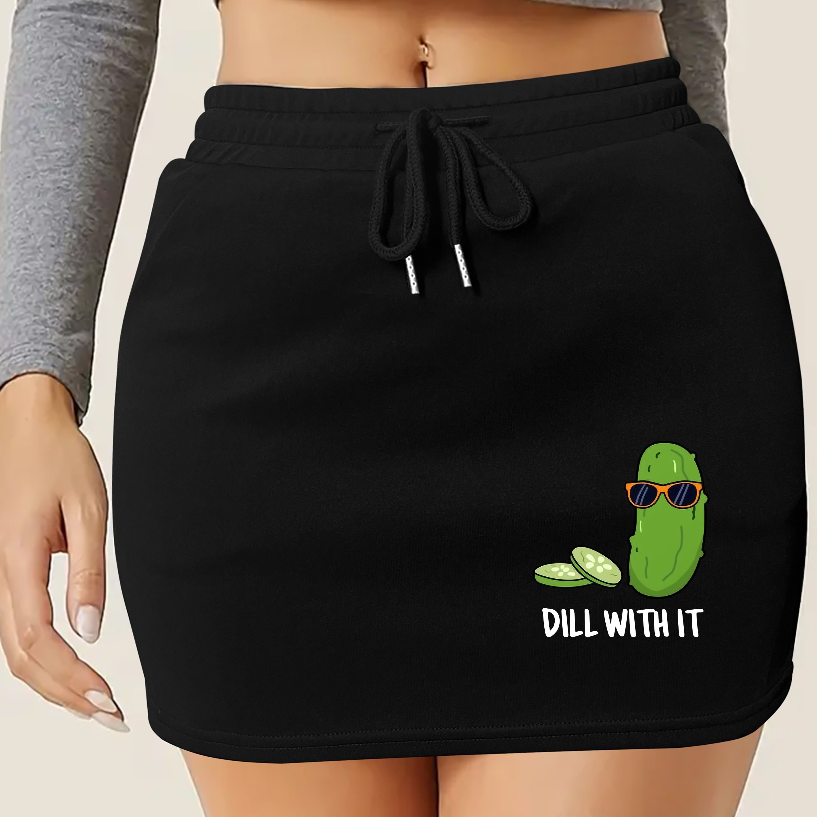 womens cute cucumber print mini skirt pickle joke Temu Nigeria