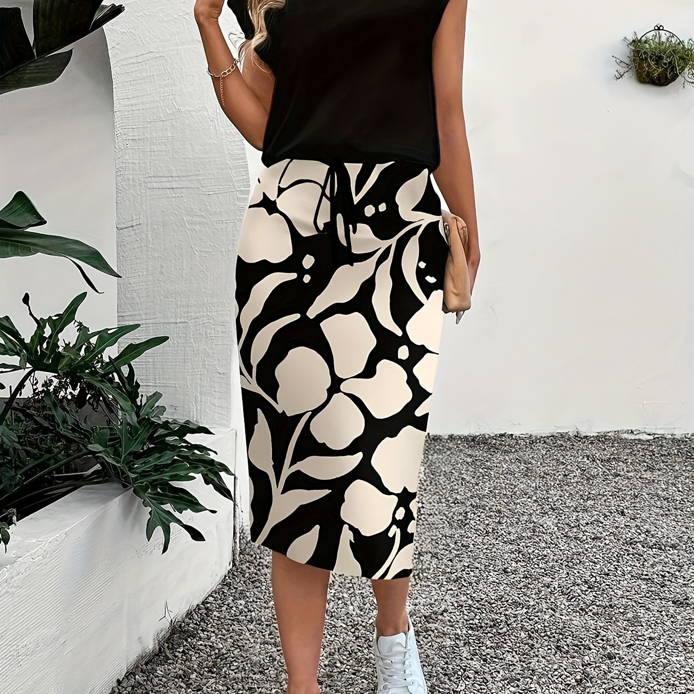 E-shop YY0525668 Elegantes und stilvolles Zweiteiler-Set mit Midi-Rock