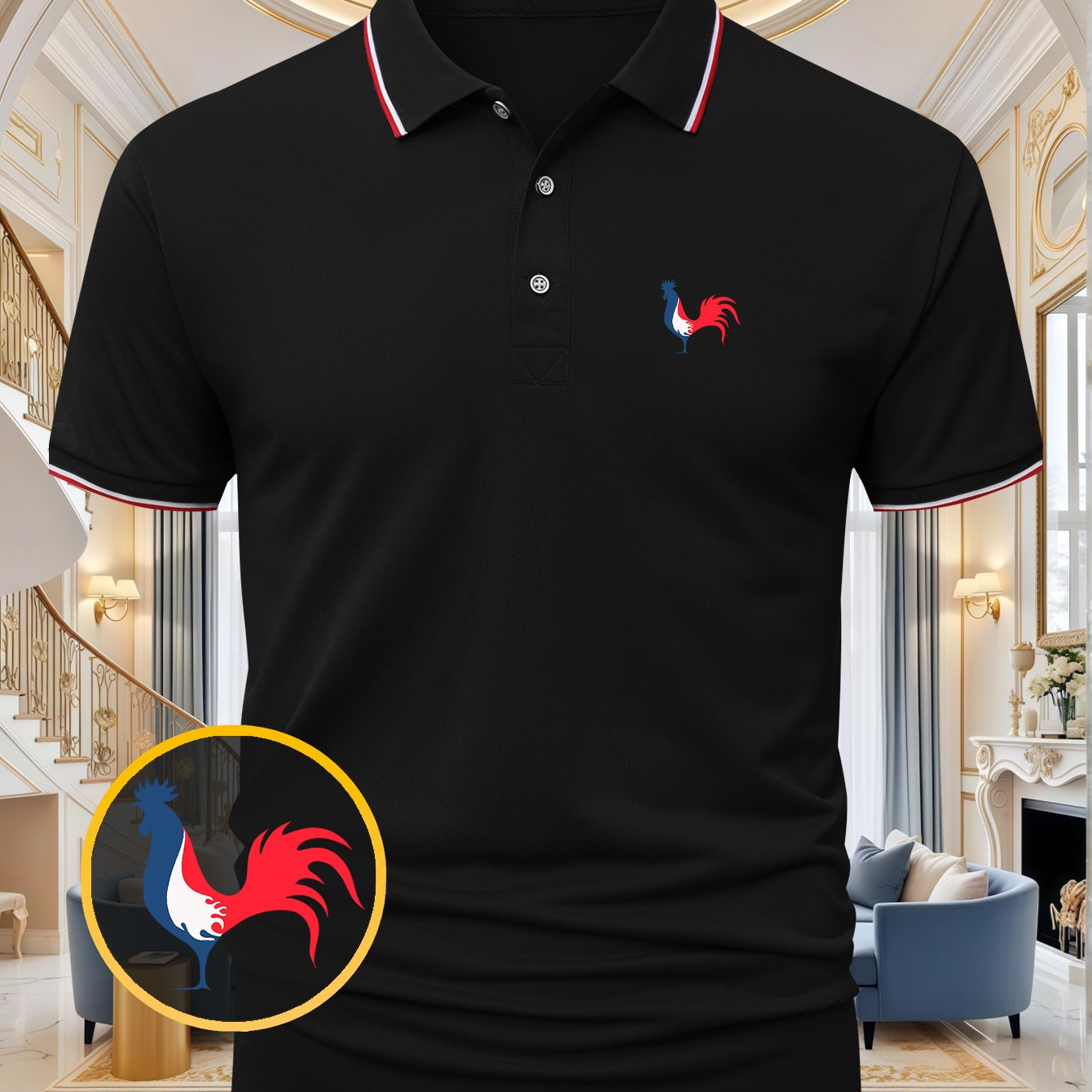 TEMU F1337-HBLJI Polo Homme Grande Taille, Tendance, Décontracté, Polyvalent, Idéal Équitation , Confortable Respirant, Mode Athlétique